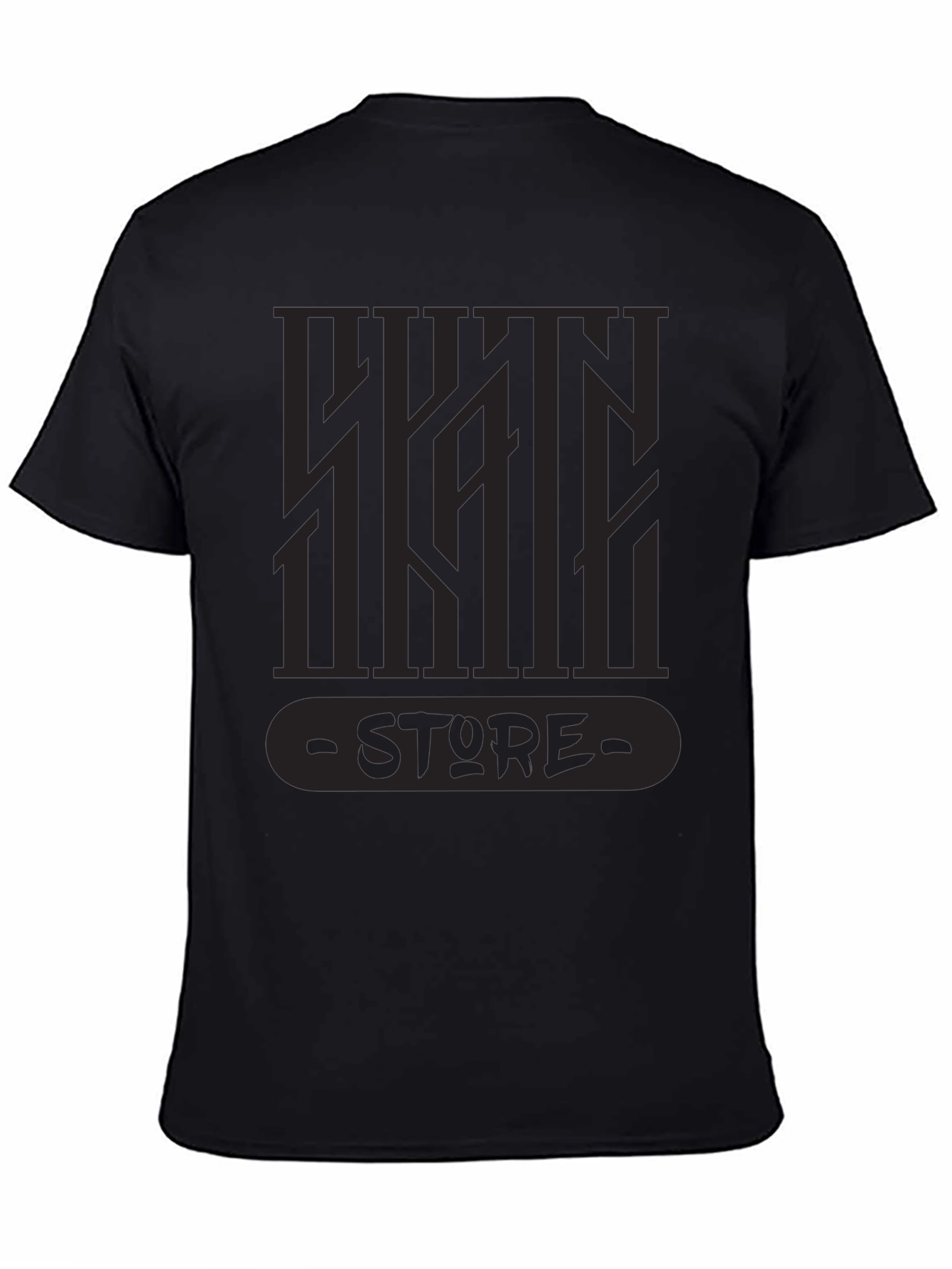 Black Urban Style Graphic Tee - Dark Design view 4