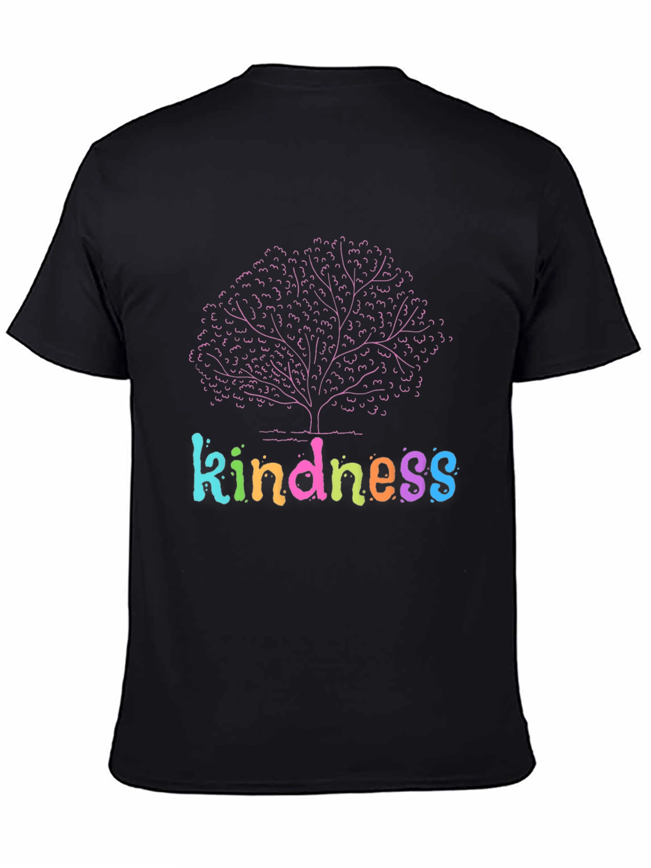 Black Kindness Tree Graphic Black T-Shirt view 4