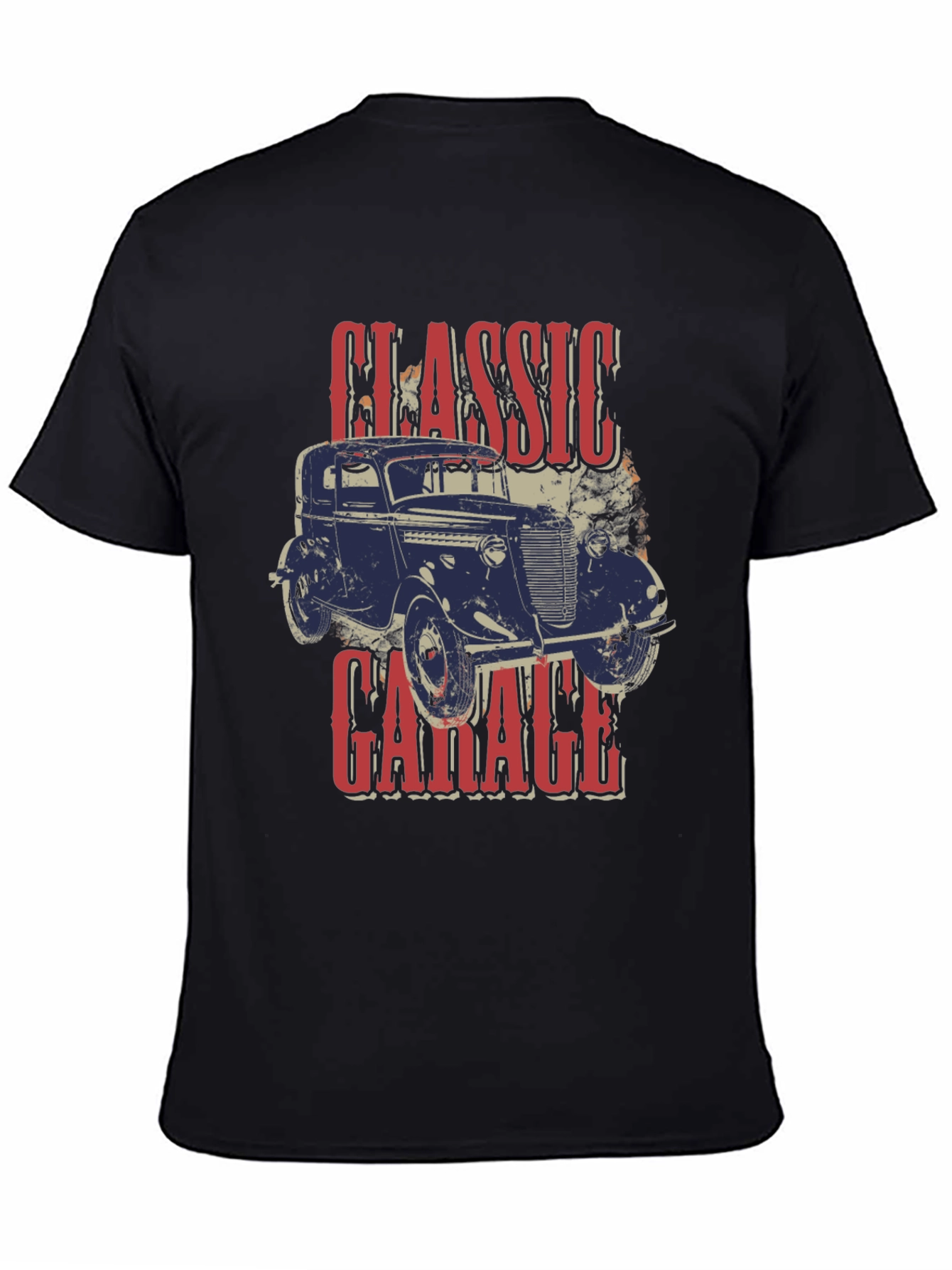 Black Classic Garage Car T-Shirt view 4