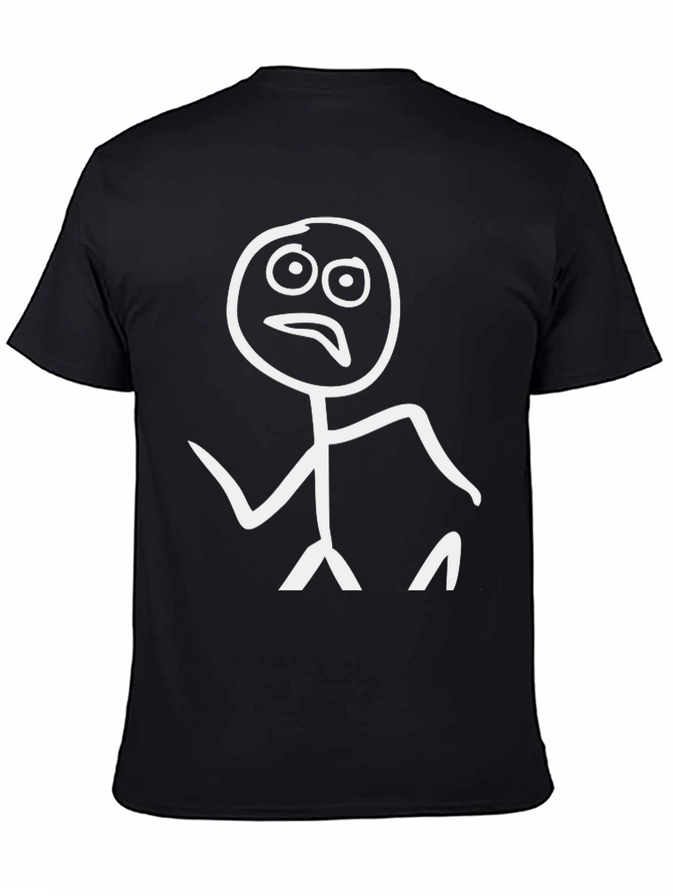 Black Funny Stick Figure T-Shirt - Black Graphic Tee view 4