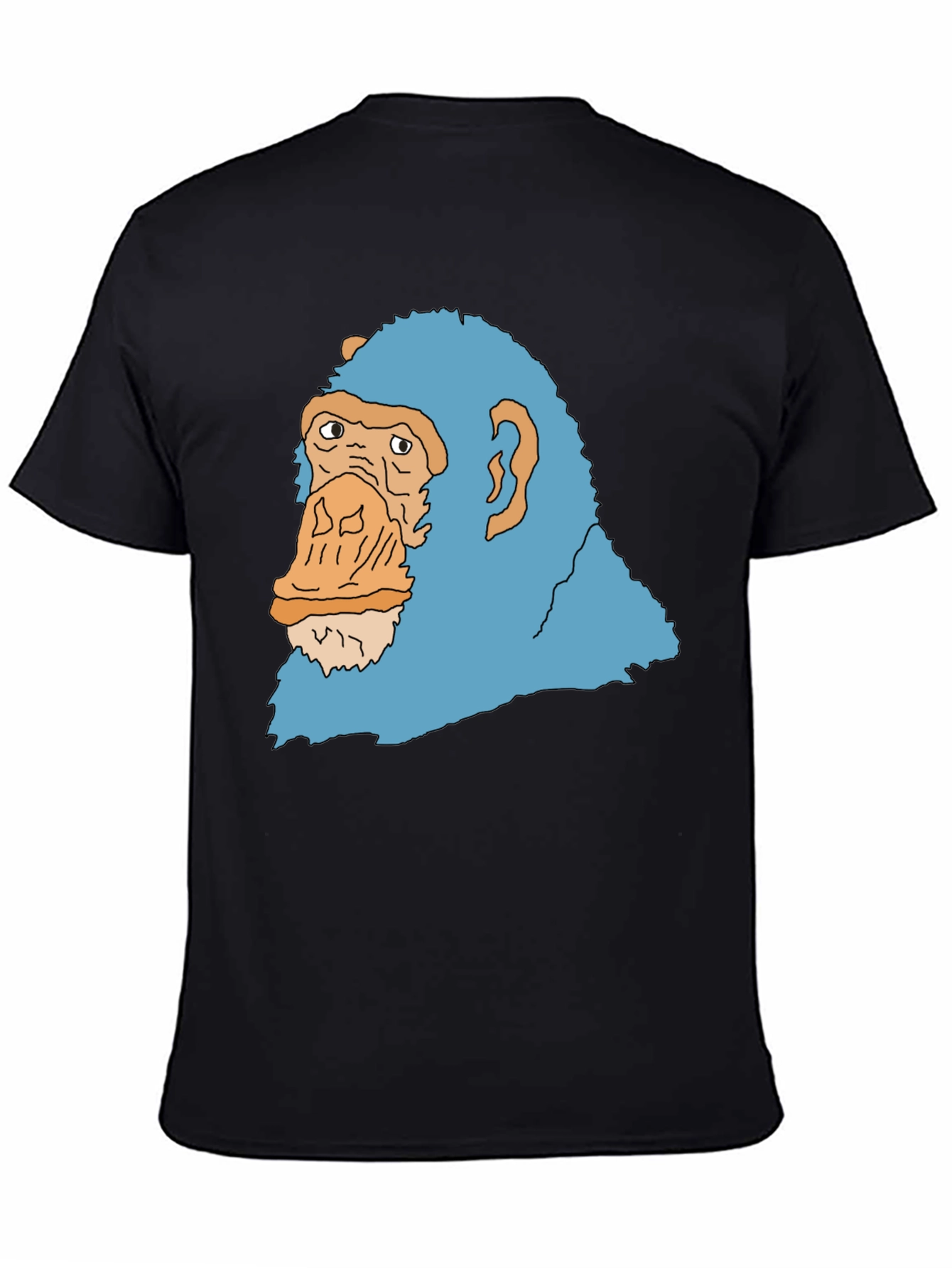 Black Blue Monkey Graphic Black T-Shirt view 4