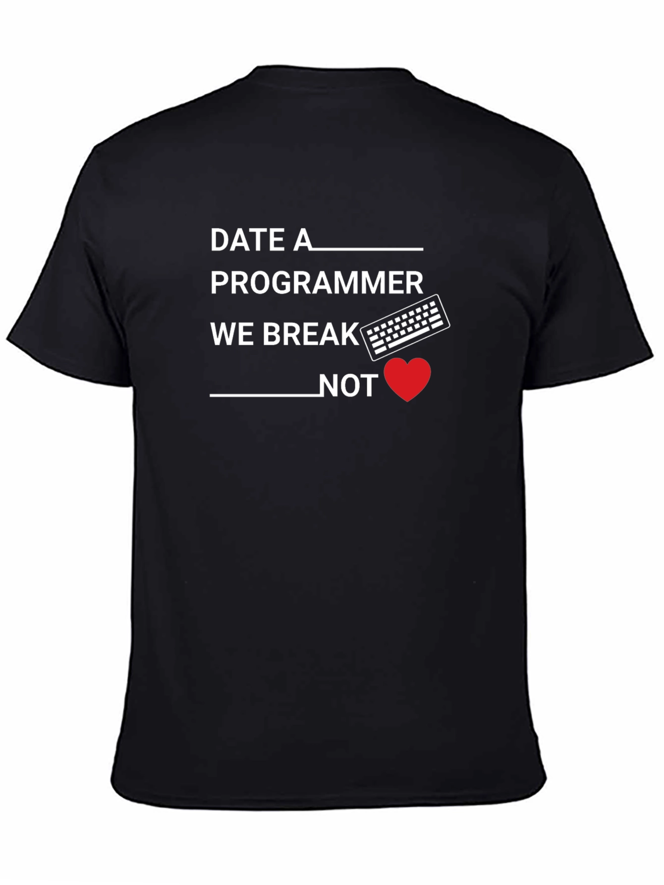 Black Date a Programmer T-Shirt - Funny Coding Humor view 4