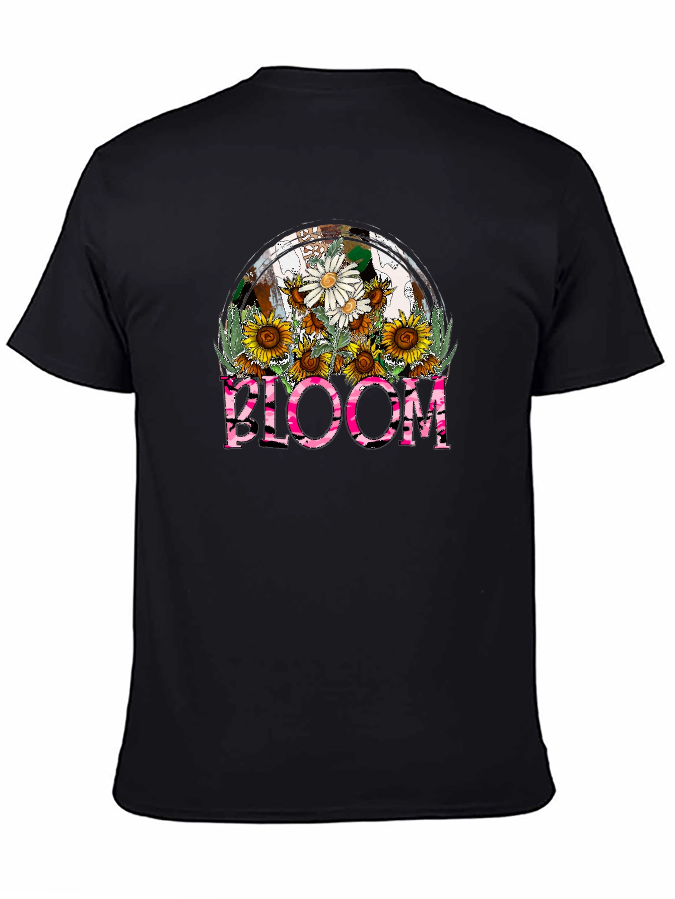 Black Bloom Floral Graphic T-Shirt - Stylish Casual Tee view 4
