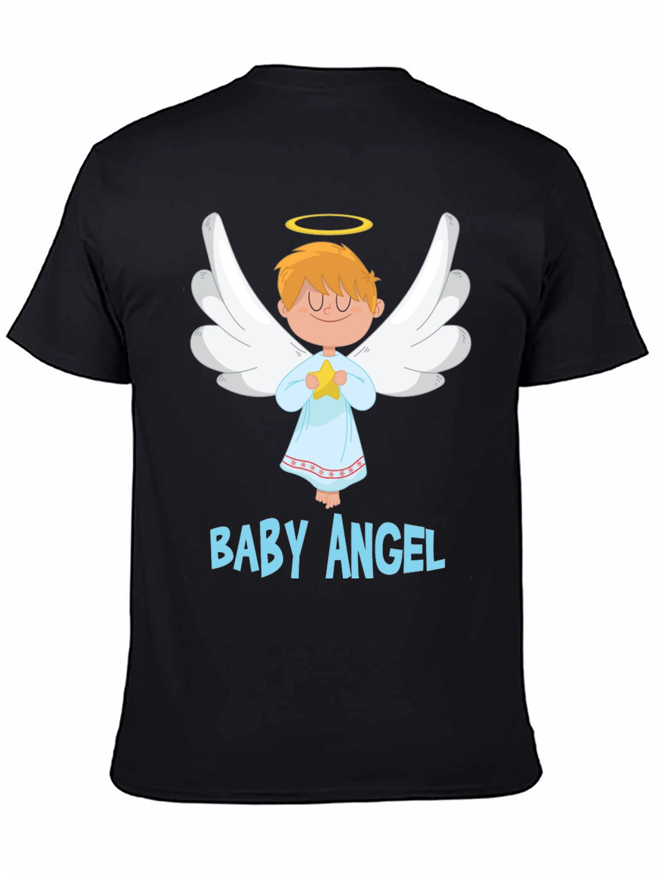 Black Baby Angel Graphic Tee - Cute & Comfortable Black T-Shirt view 4