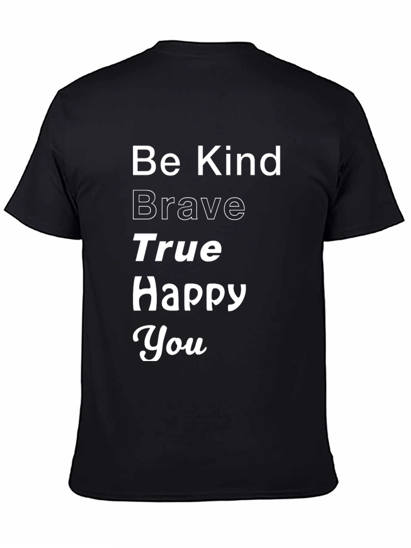 Black Be Kind Brave True Graphic Tee view 4