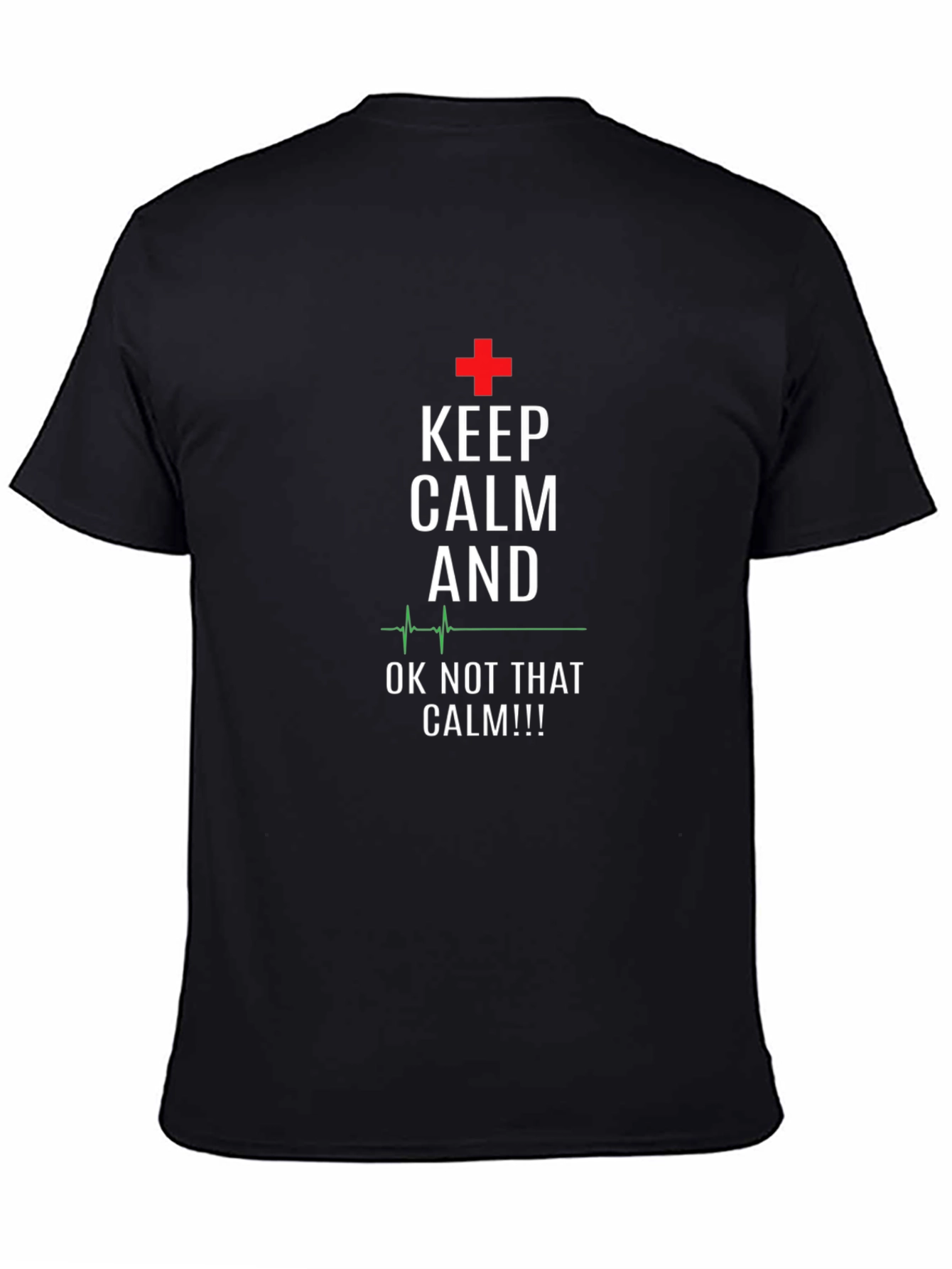 Black Keep Calm Funny Medical T-Shirt view 4