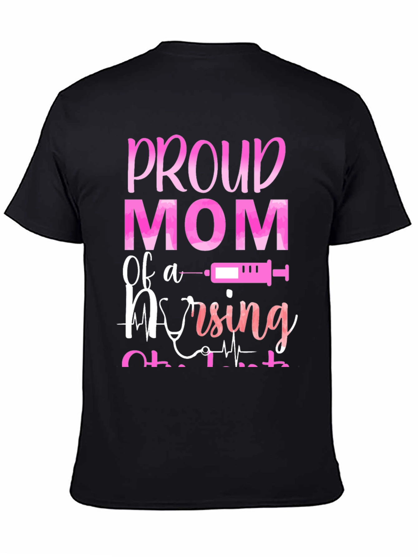 Black Proud Mom of a Nursing Student T-Shirt view 4