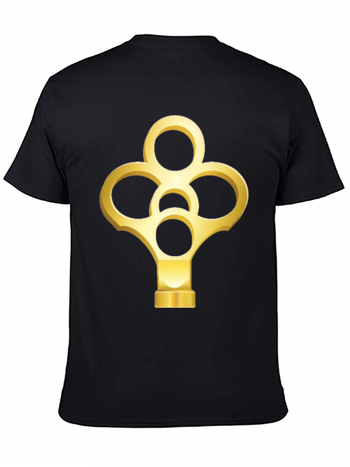 Black Golden Key Graphic Black T-Shirt view 4