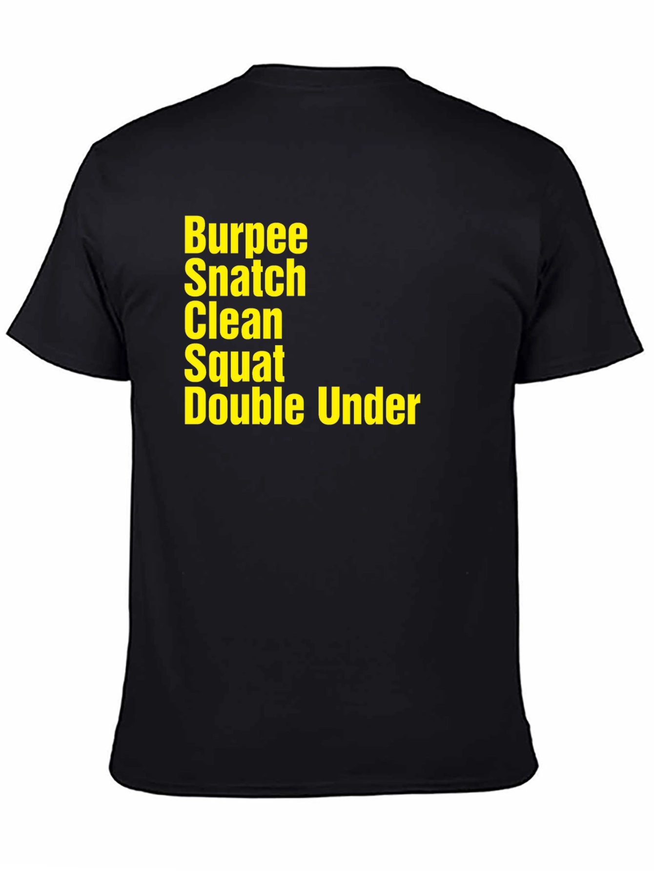 Black Workout Exercise T-Shirt - Burpee Snatch Clean Squat Under view 4
