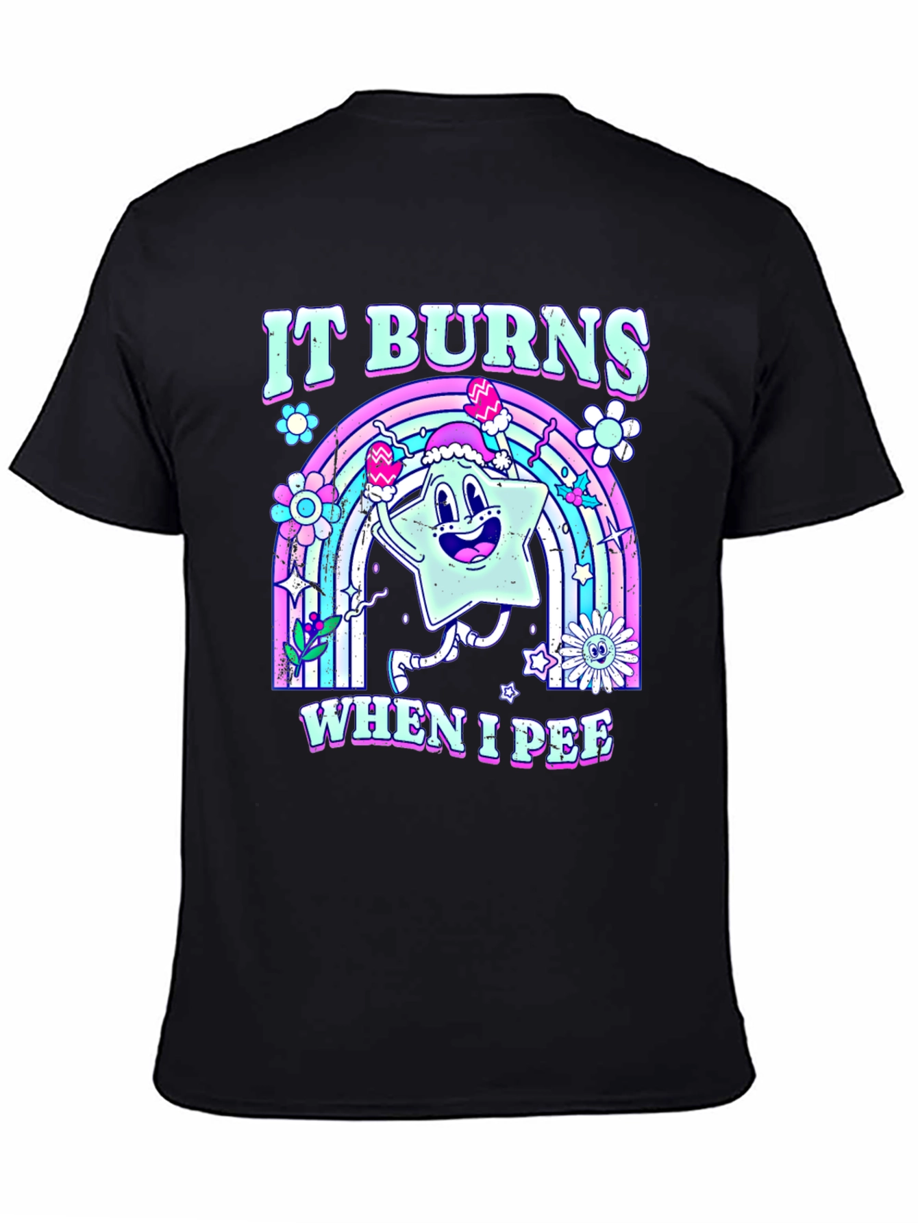 Black It Burns When I Pee Graphic Tee view 4