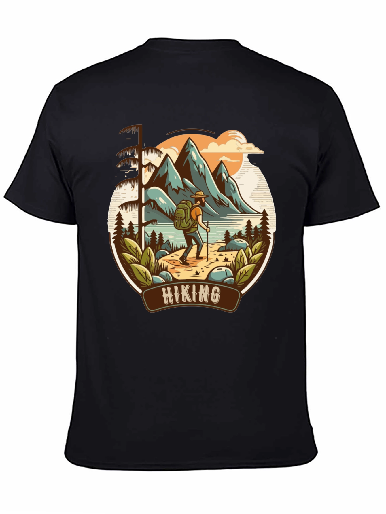 Black Hiking Adventure Graphic Tee view 4