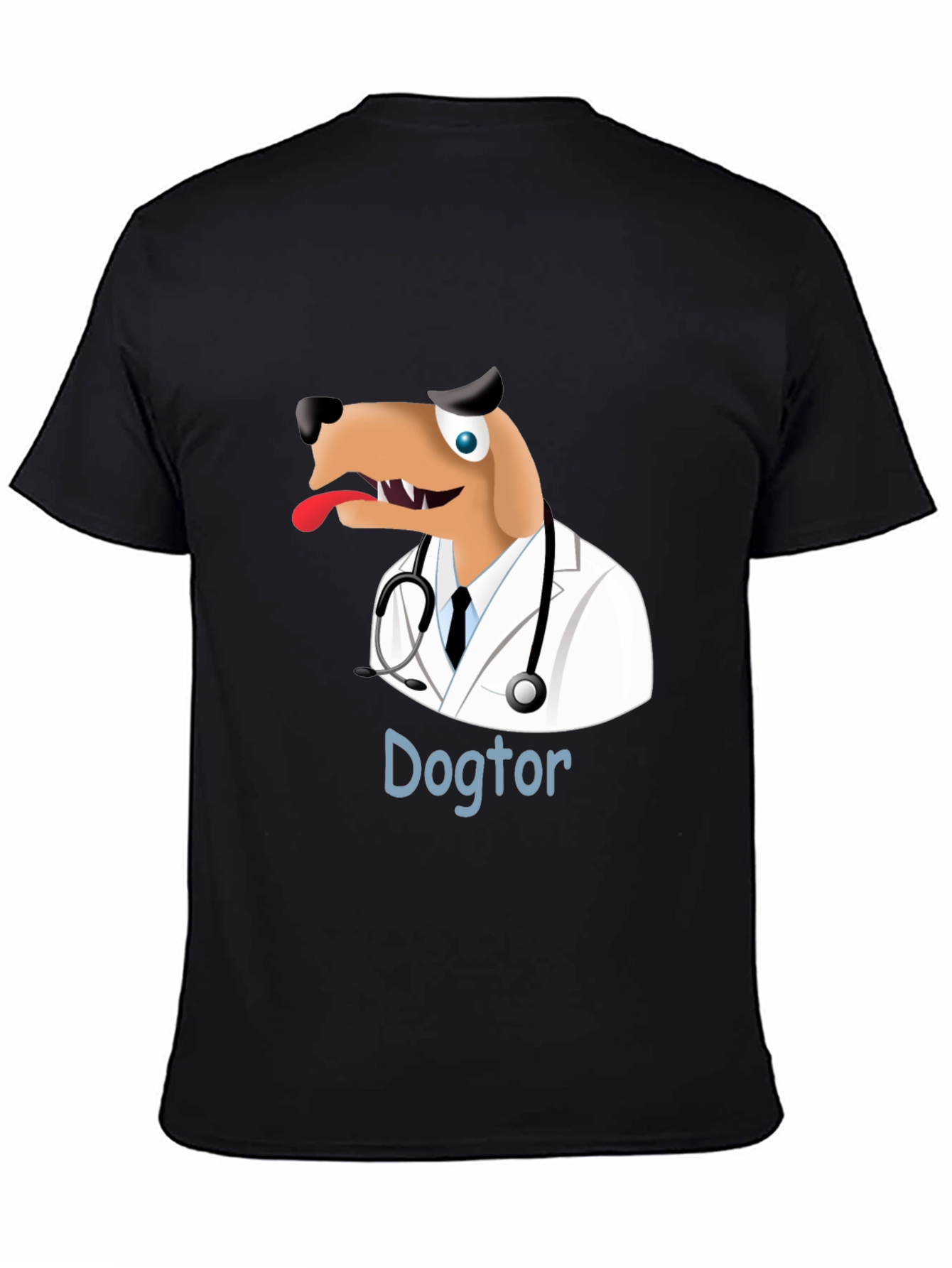 Black Dogtor T-Shirt - Funny Doctor Dog Tee view 4