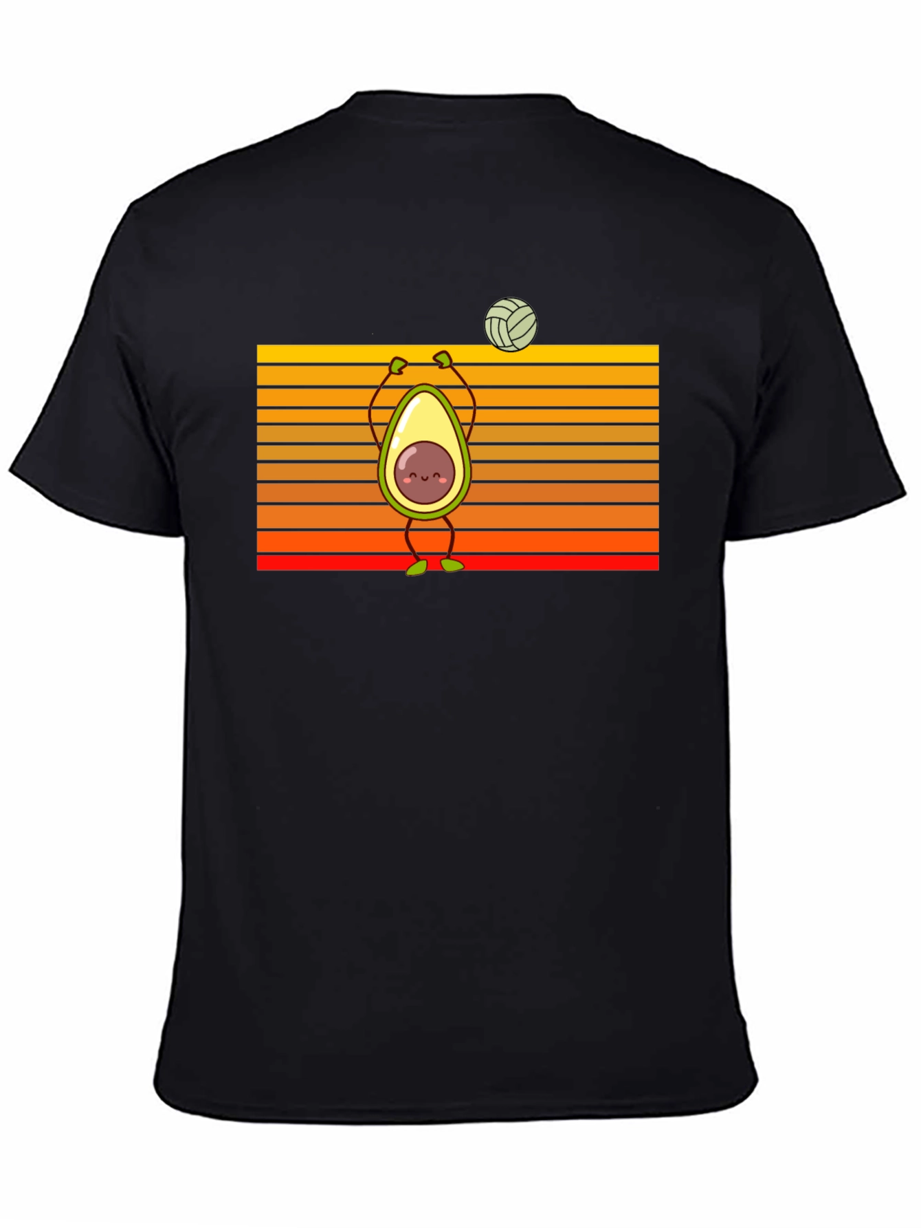 Black Avocado Volleyball T-Shirt: Fun & Stylish view 4