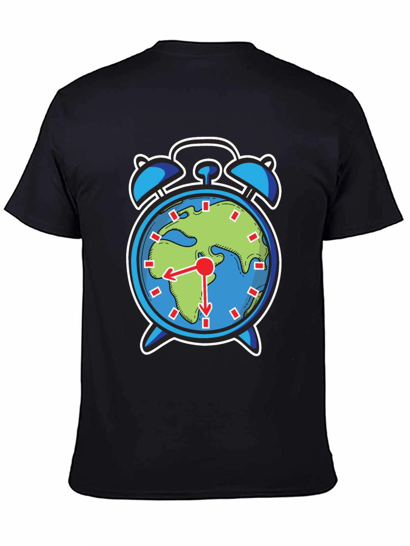 Black Earth Alarm Clock Graphic Tee - Time to Act! view 4