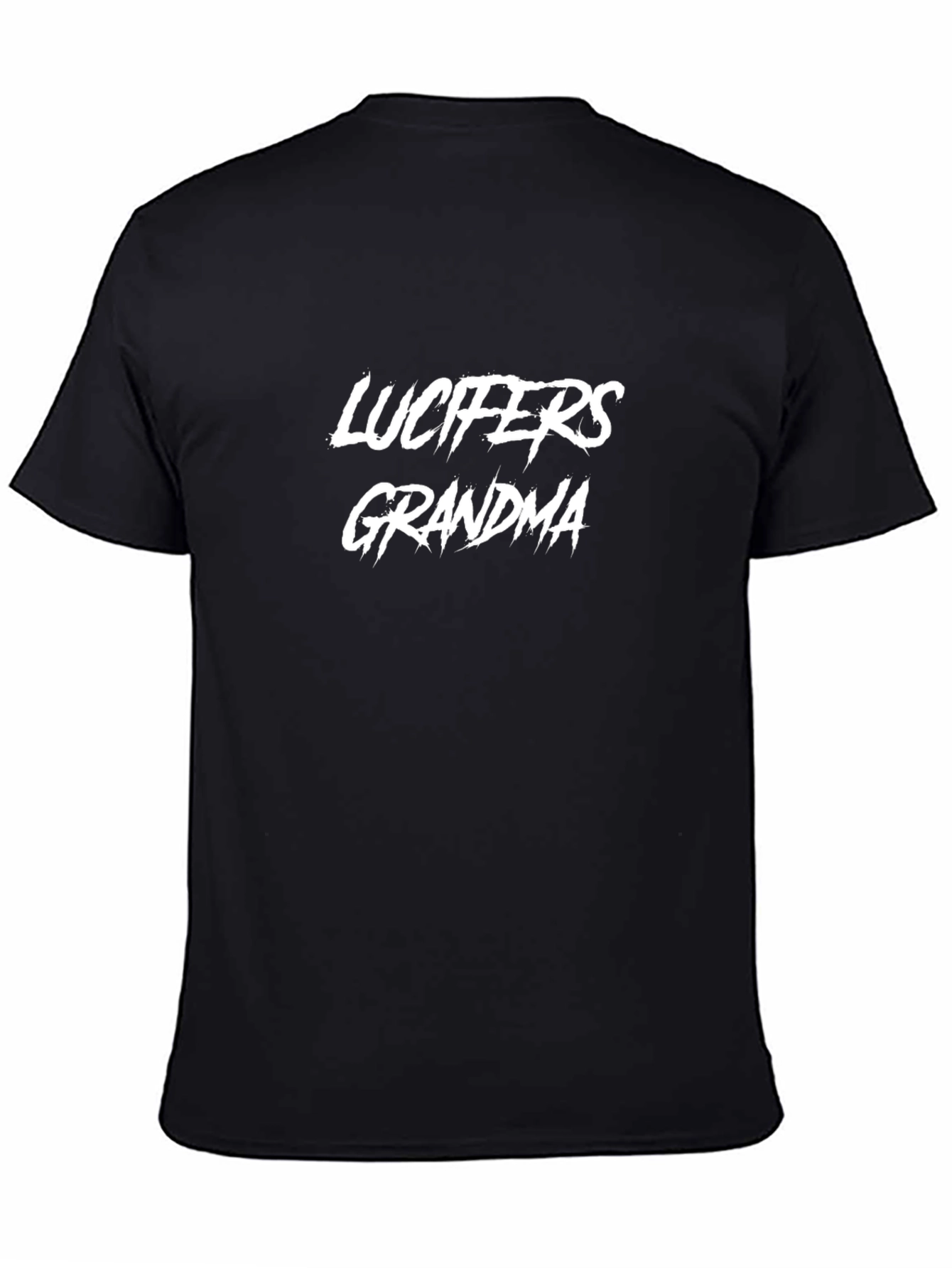 Black Lucifer's Grandma T-Shirt - Bold Graphic Tee view 4