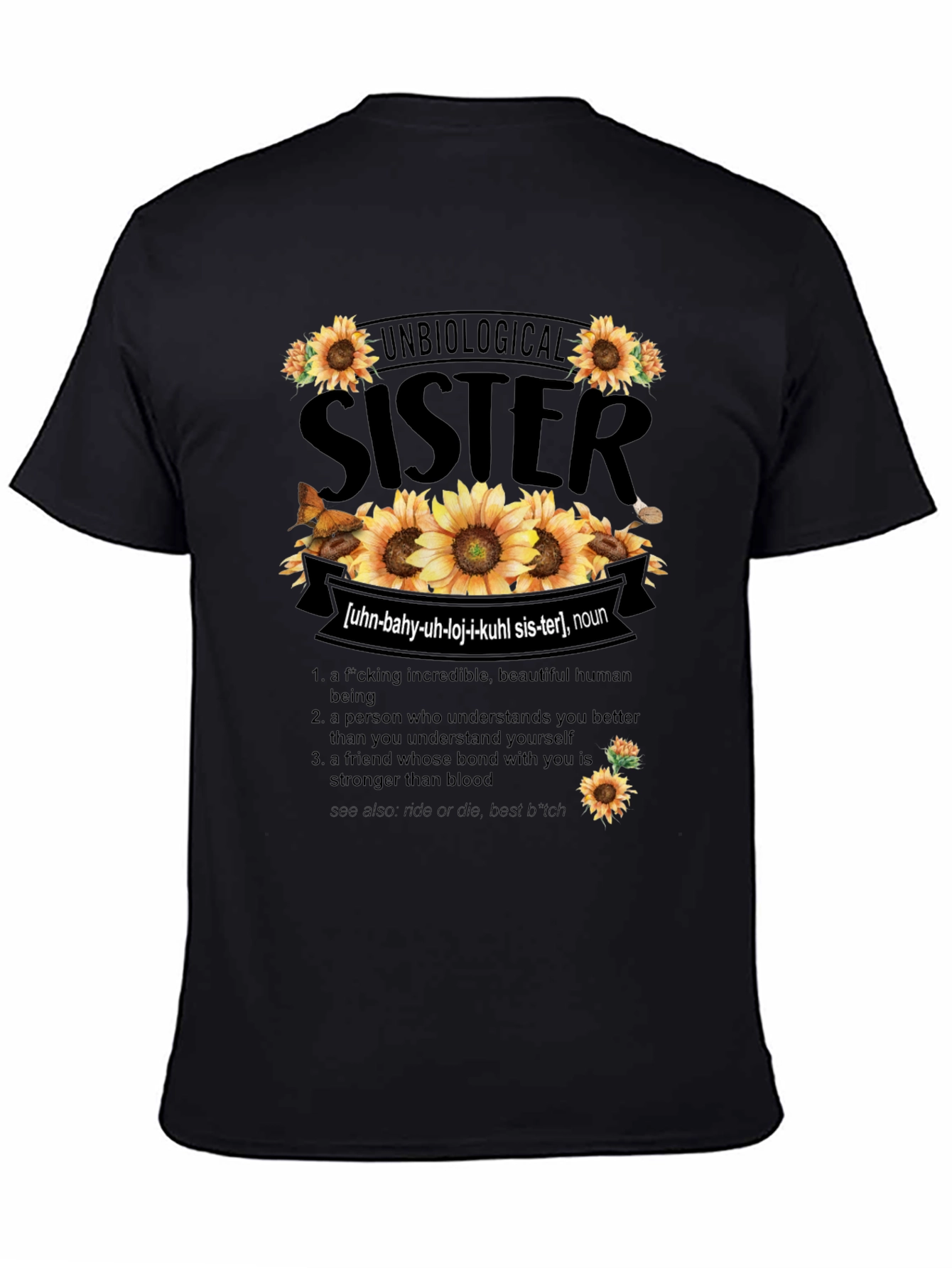 Unbiological Sister Sunflower Graphic T-Shirt - 4