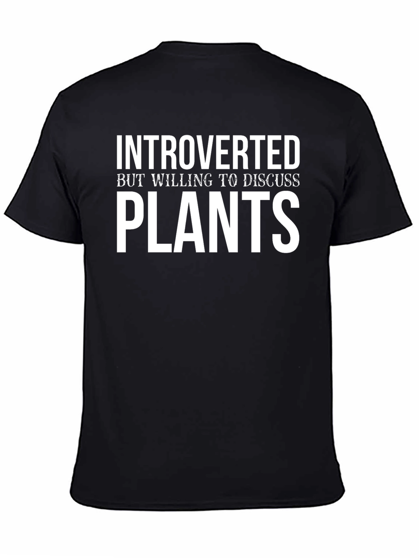 Black Introverted Plants T-Shirt view 4