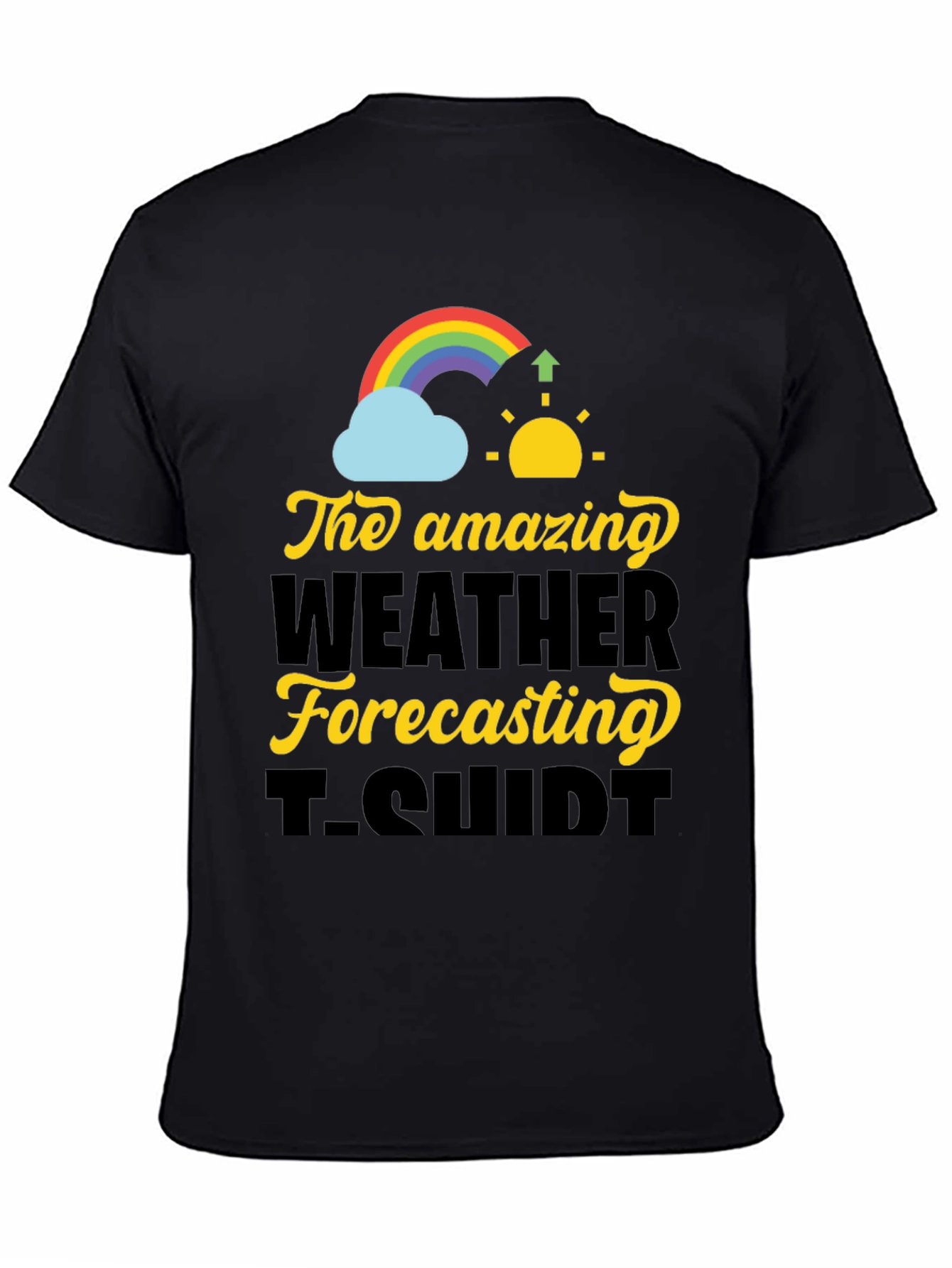 Black Amazing Weather Forecasting T-Shirt view 4