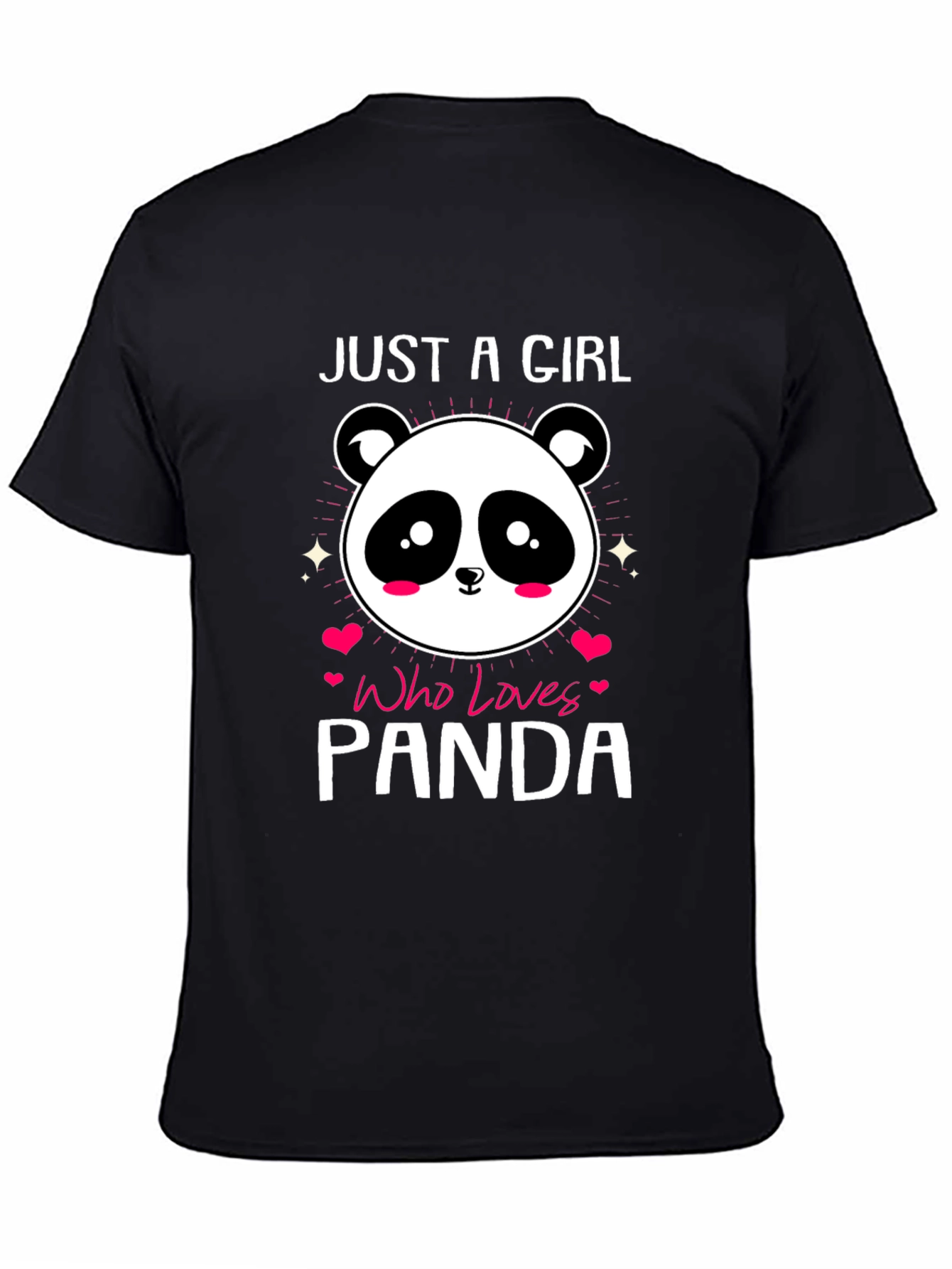 Black Just A Girl Who Loves Panda T-Shirt view 4