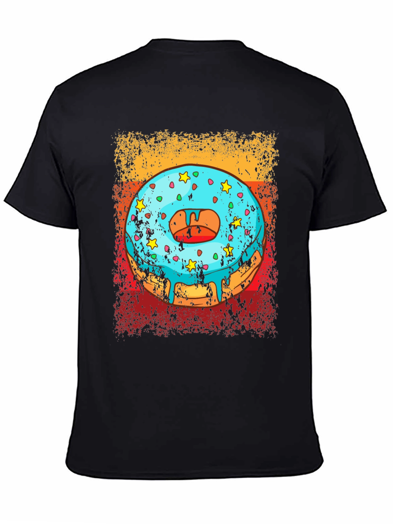 Black Donut Graphic Tee - Novelty T-Shirt view 4