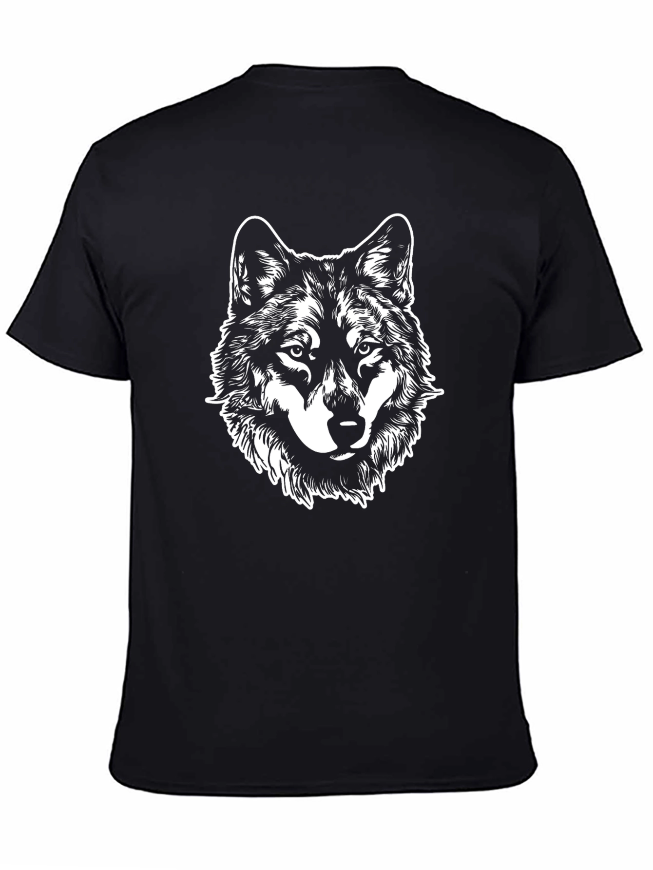 Black Wolf Graphic T-Shirt - Black Cotton Blend view 4