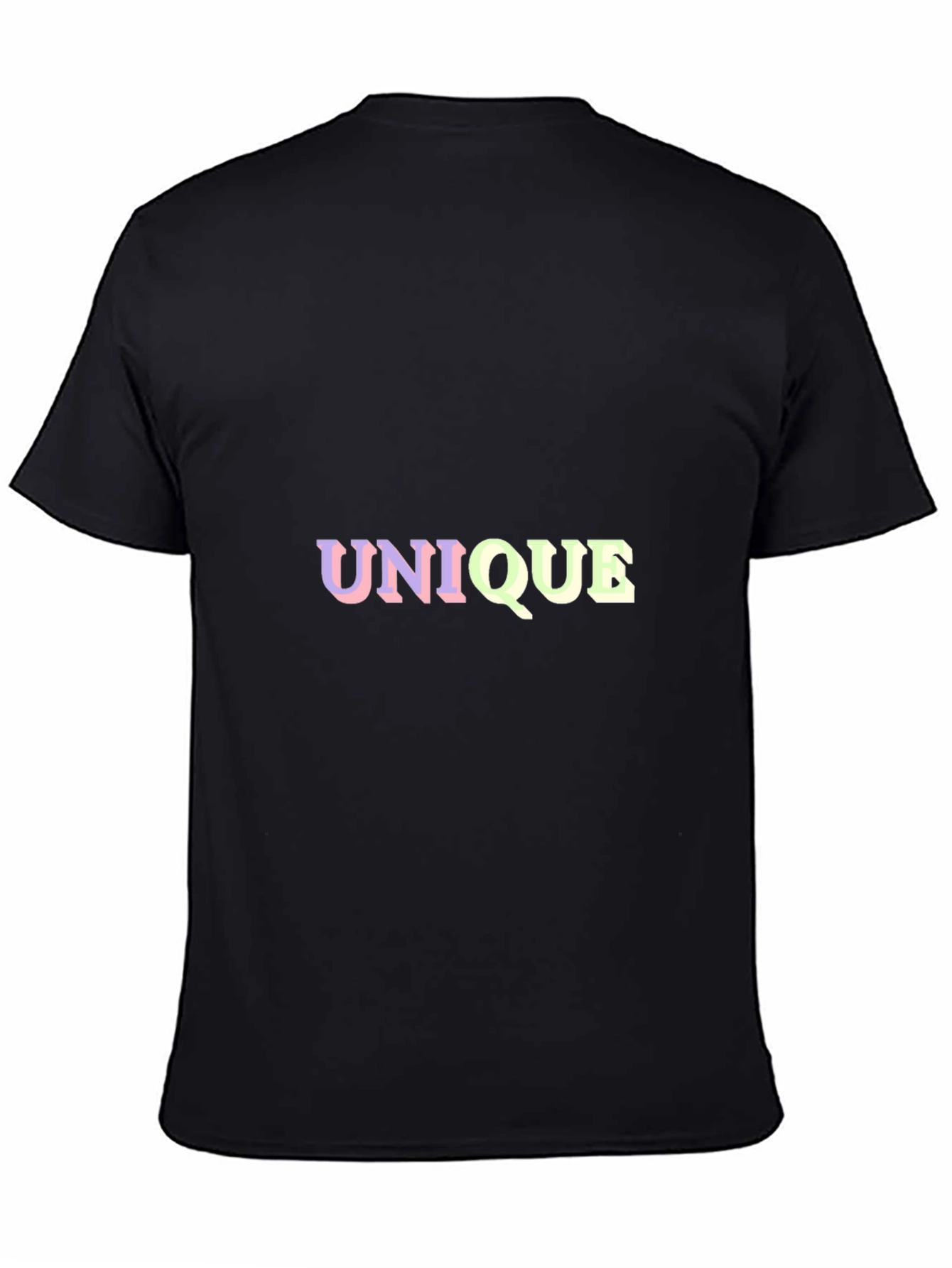 Black Unique Graphic Tee - Black Cotton Blend view 4