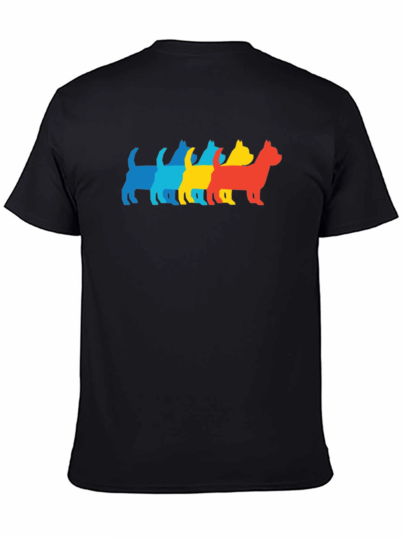 Black Pop Art Dog Silhouette Graphic Tee view 4