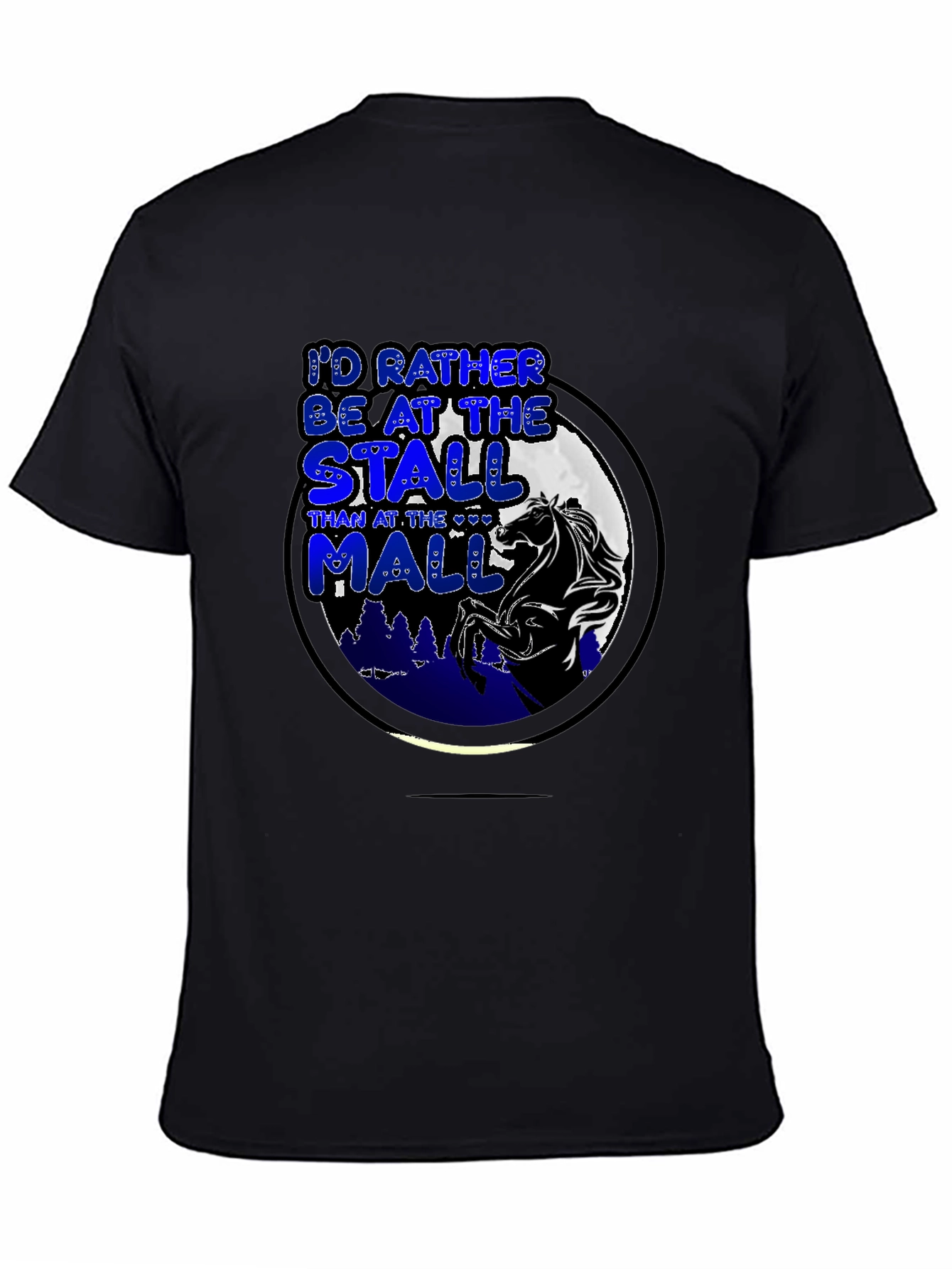 Black Horse Stall Over Mall Graphic Tee view 4