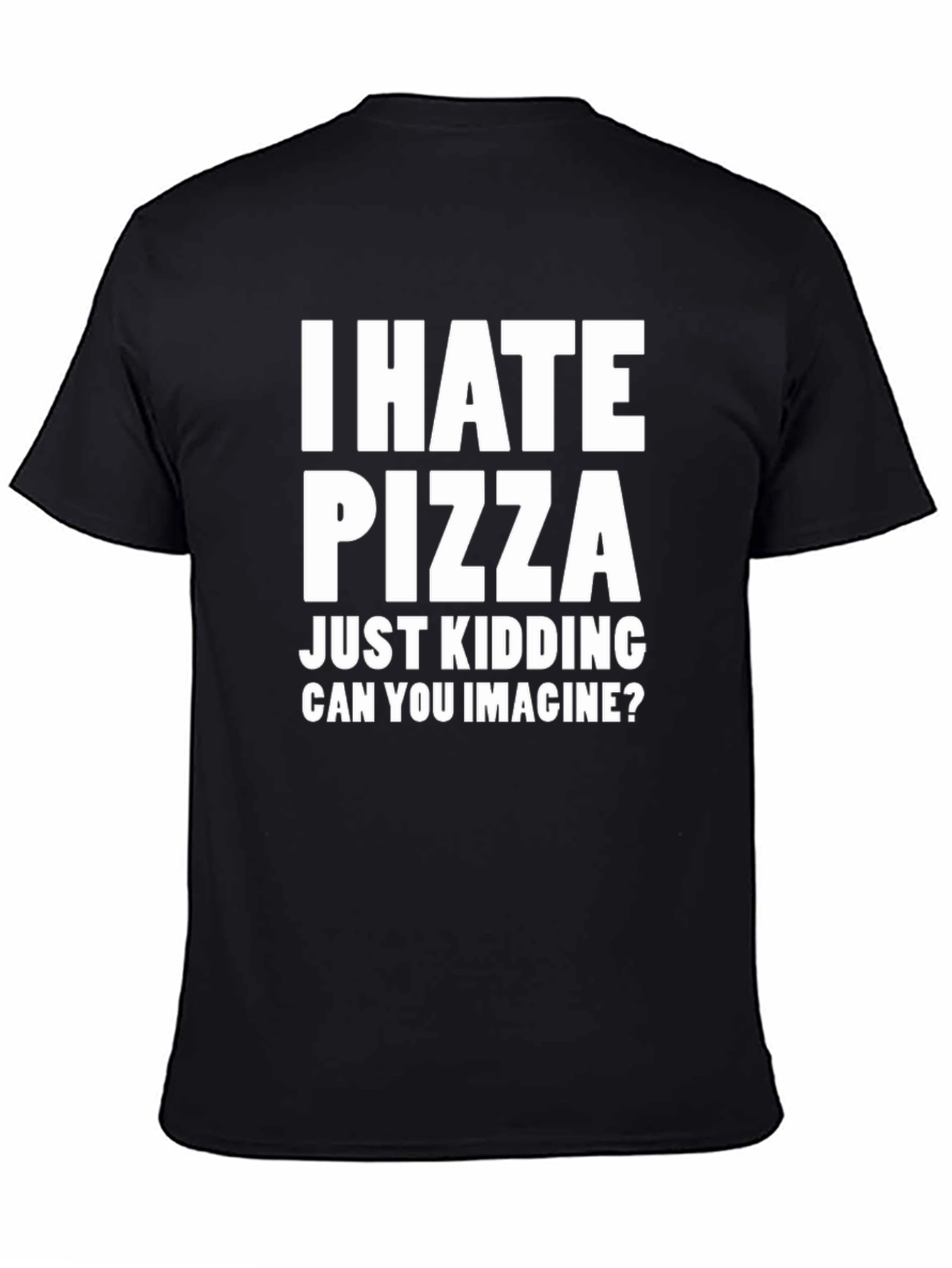 Black Funny "I Hate Pizza" Graphic Tee view 4