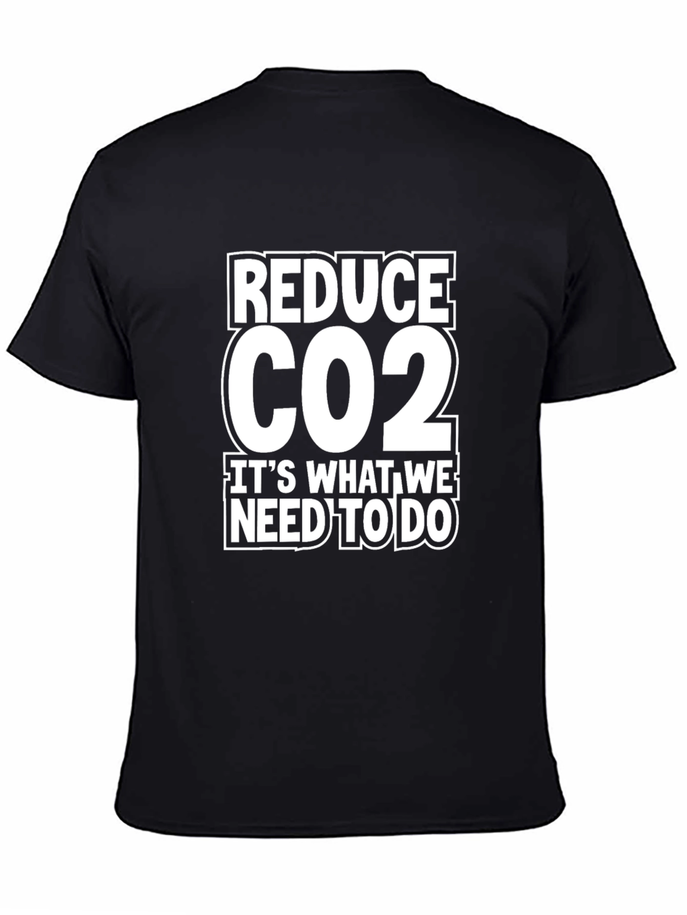 Black Reduce CO2 T-Shirt: Environmental Awareness Tee view 4