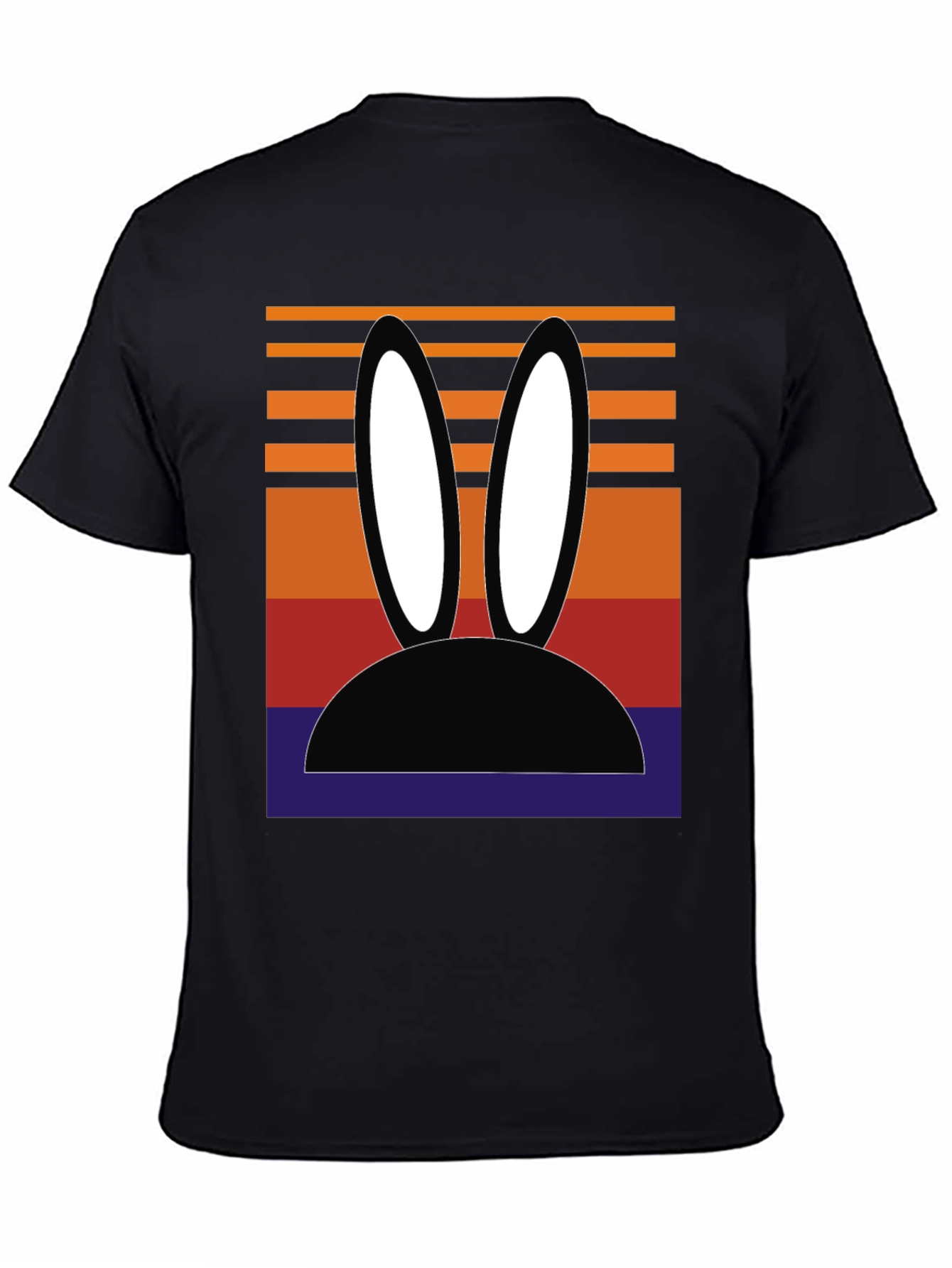 Black Retro Bunny Ears Graphic Tee view 4