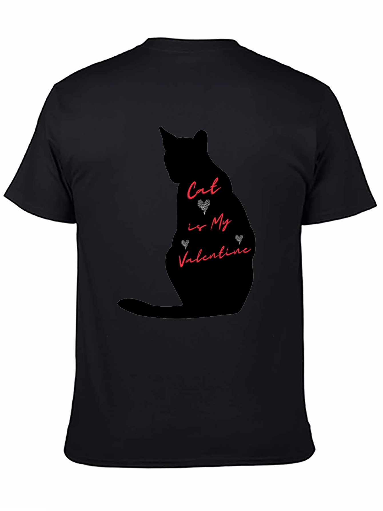 Black Cat is My Valentine Graphic Tee view 4