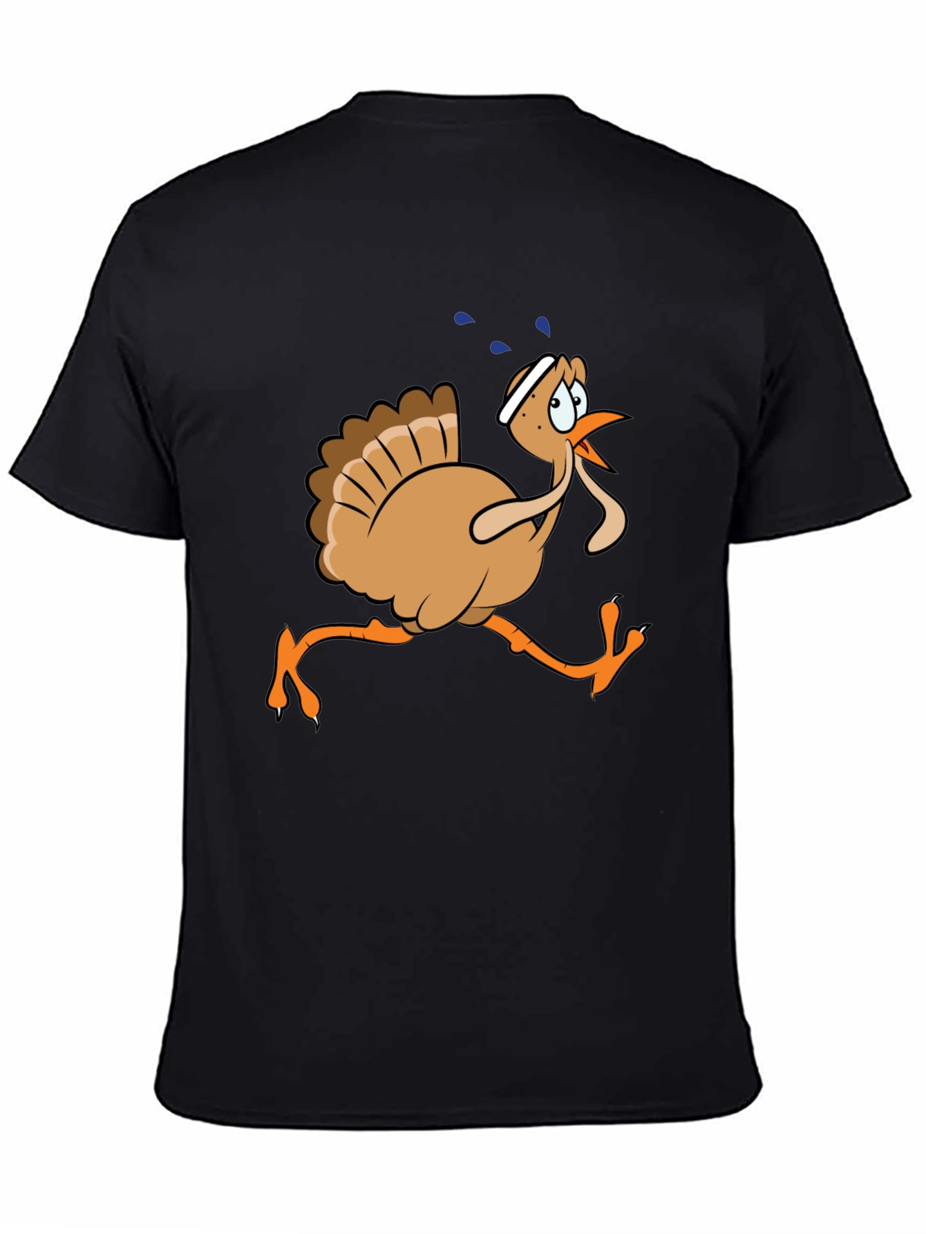 Black Running Turkey Graphic T-Shirt view 4