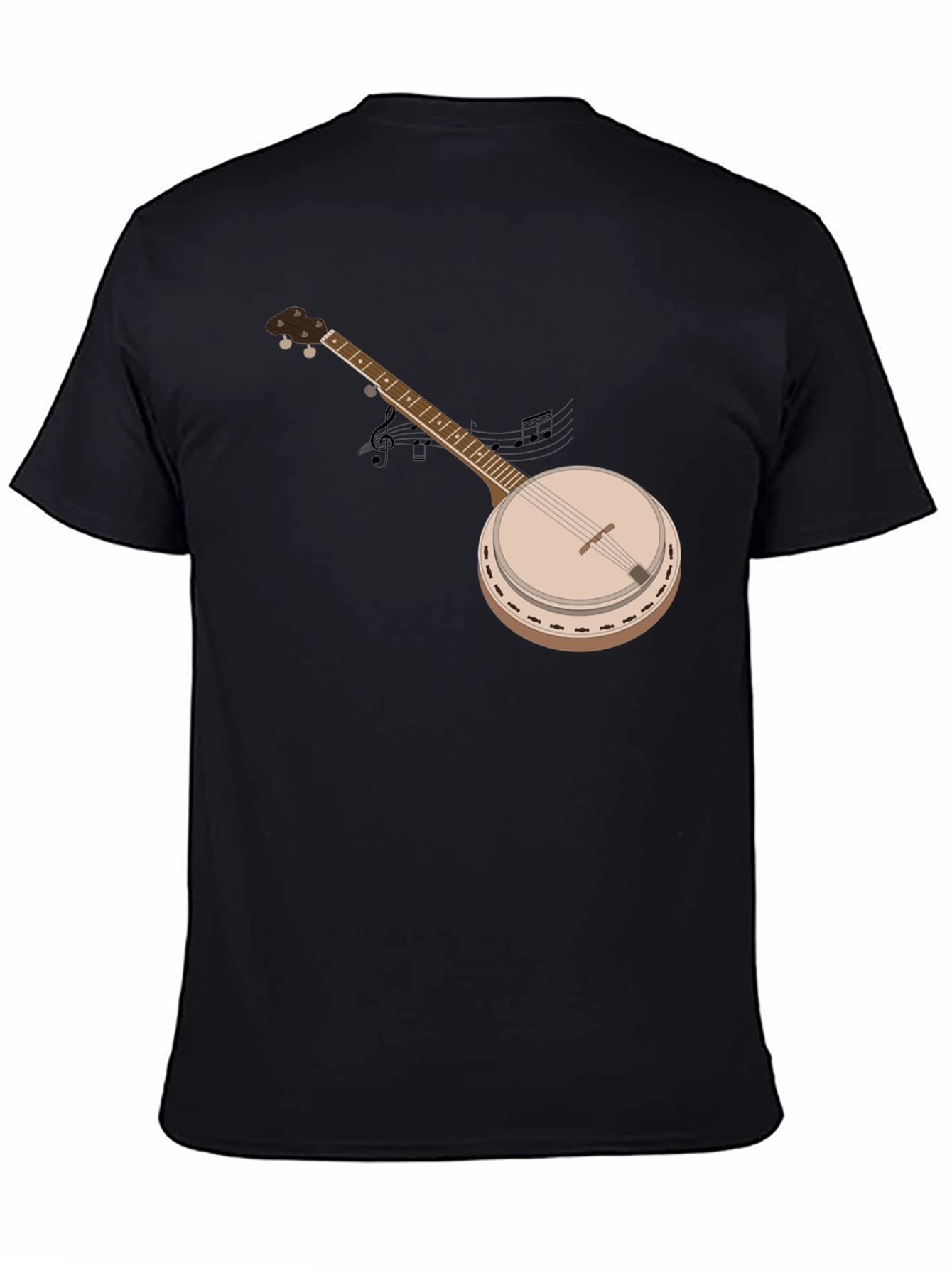 Black Banjo Graphic T-Shirt - Music Lover Tee view 4