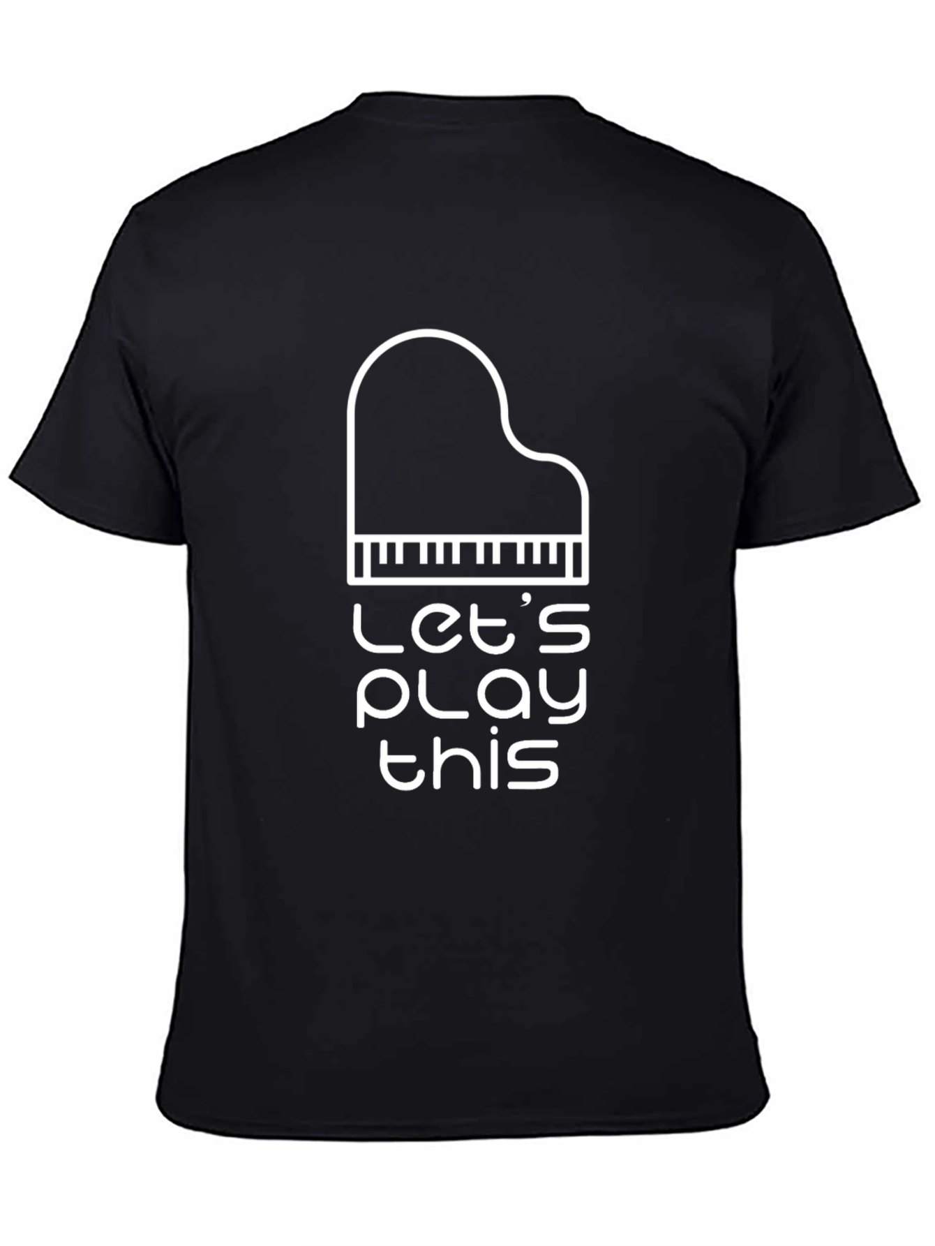 Black Let's Play This Piano Graphic Tee - Black view 4