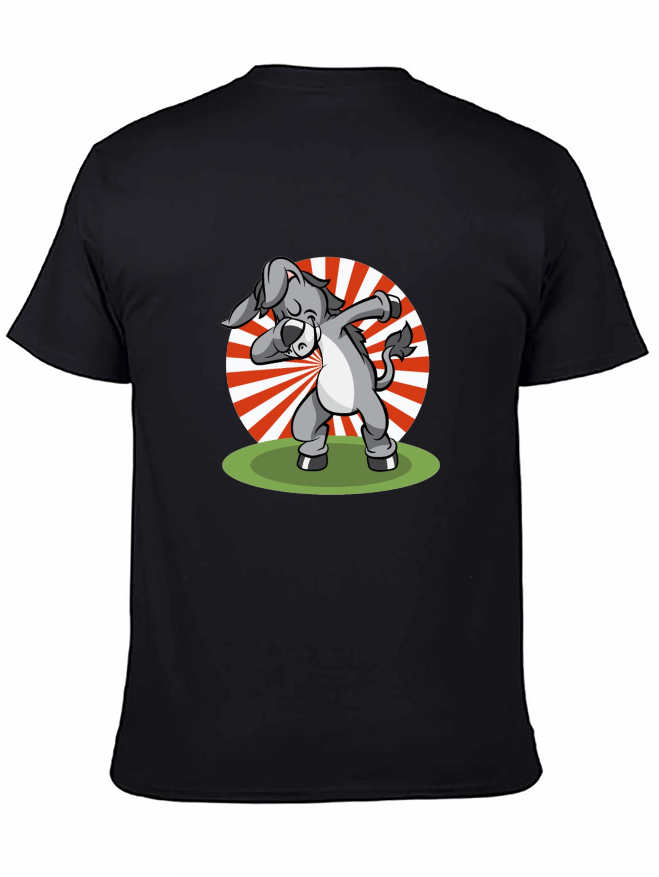 Black Dabbing Donkey Graphic T-Shirt - Black view 4