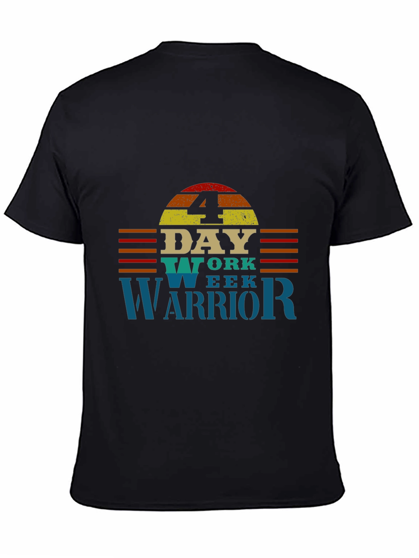 Black 4 Day Work Week Warrior T-Shirt view 4
