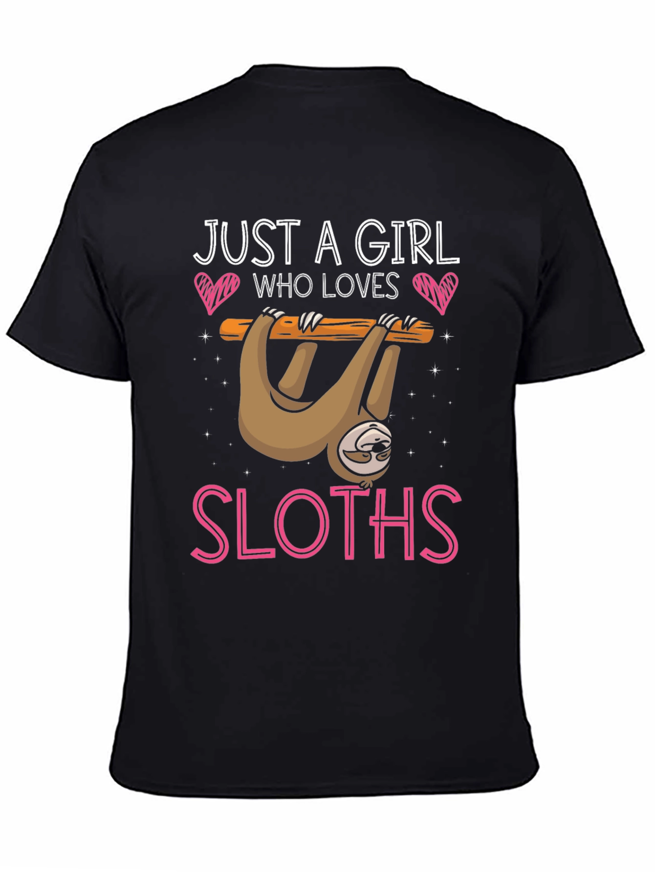Black Girl Loves Sloths T-Shirt - Cute Sloth Design view 4