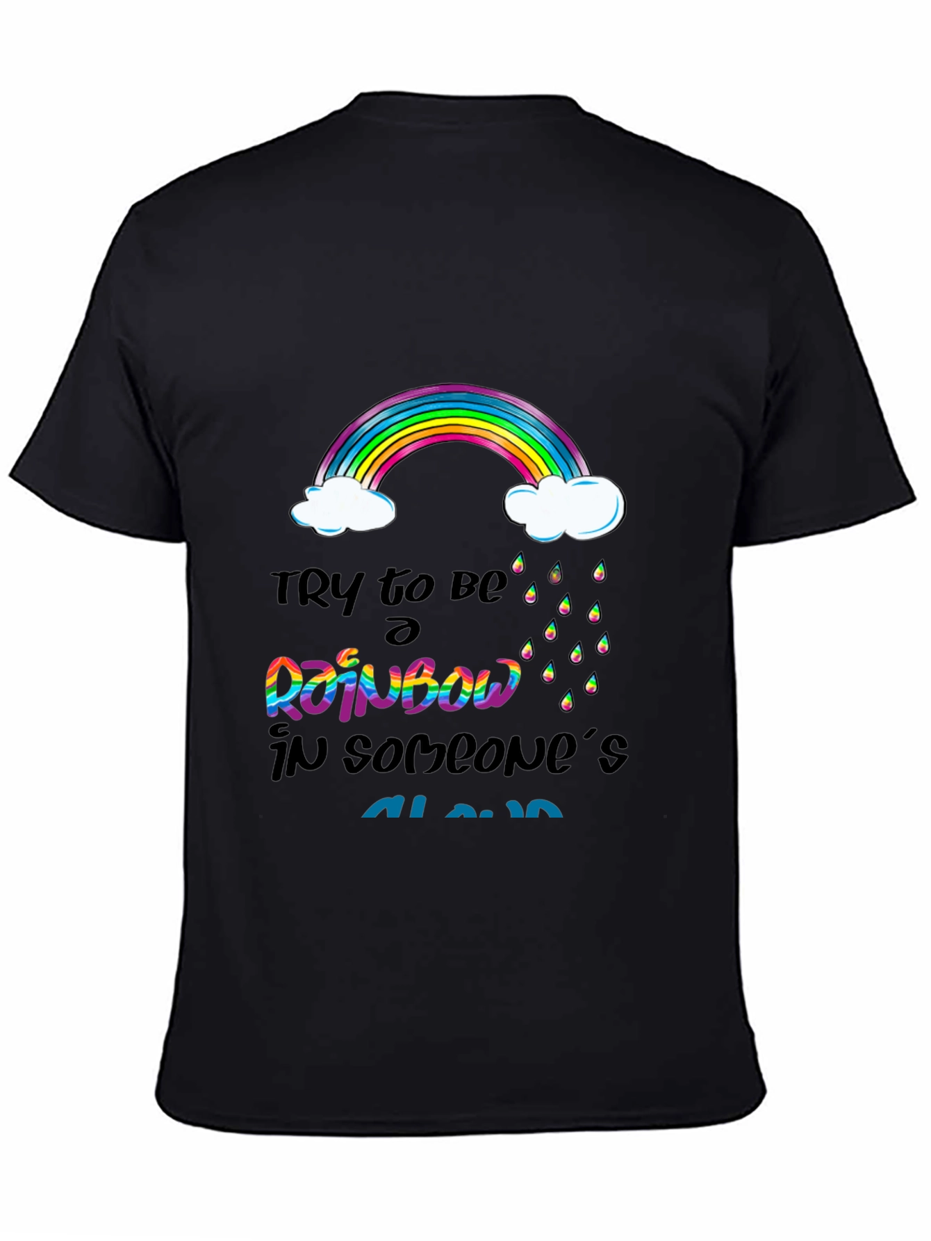 Black Rainbow Cloud Graphic T-Shirt view 4