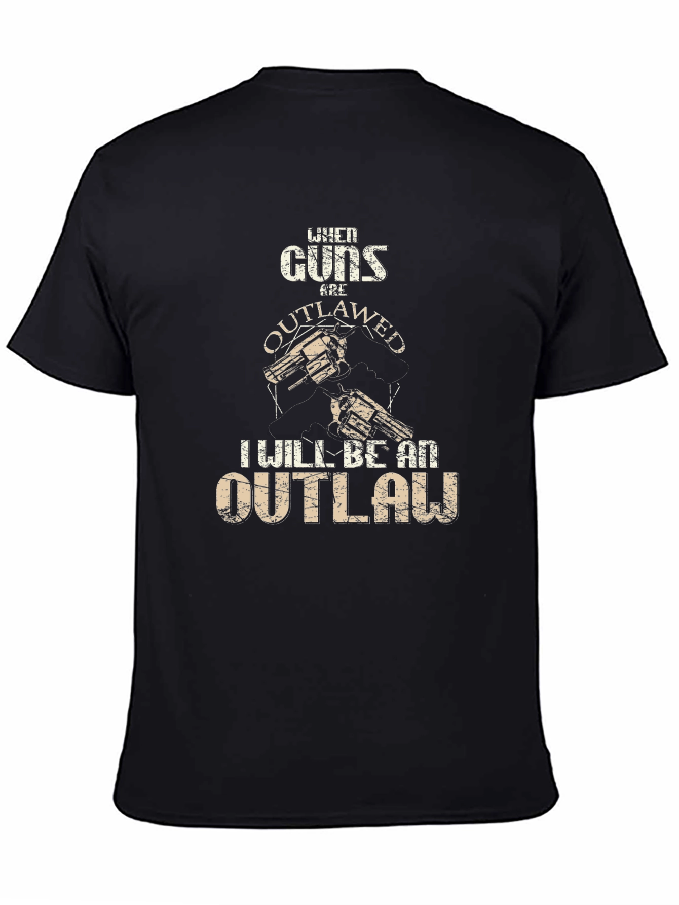 Black Guns Outlawed Graphic Tee - Western Style view 4