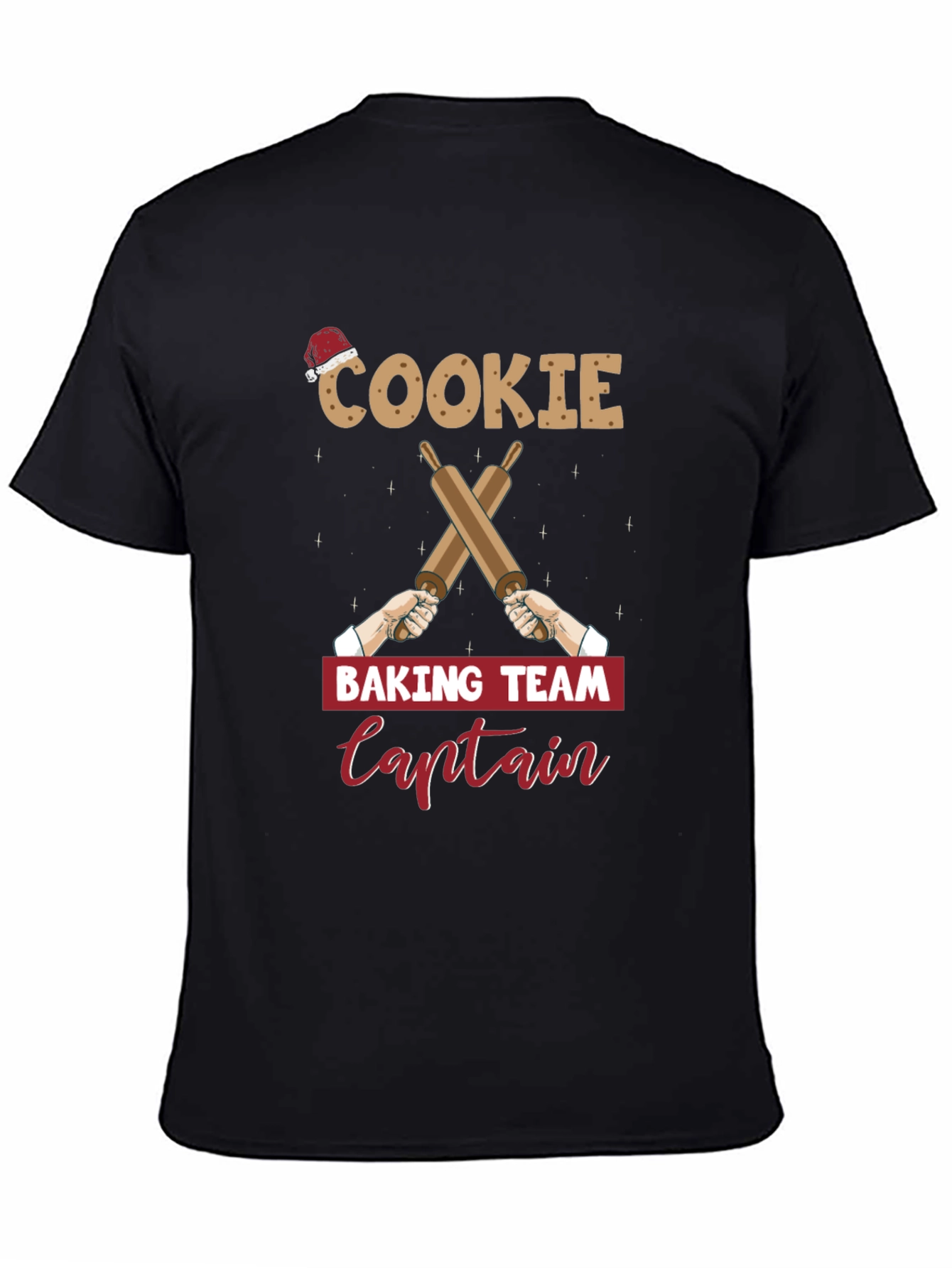 Black Cookie Baking Team Captain T-Shirt view 4