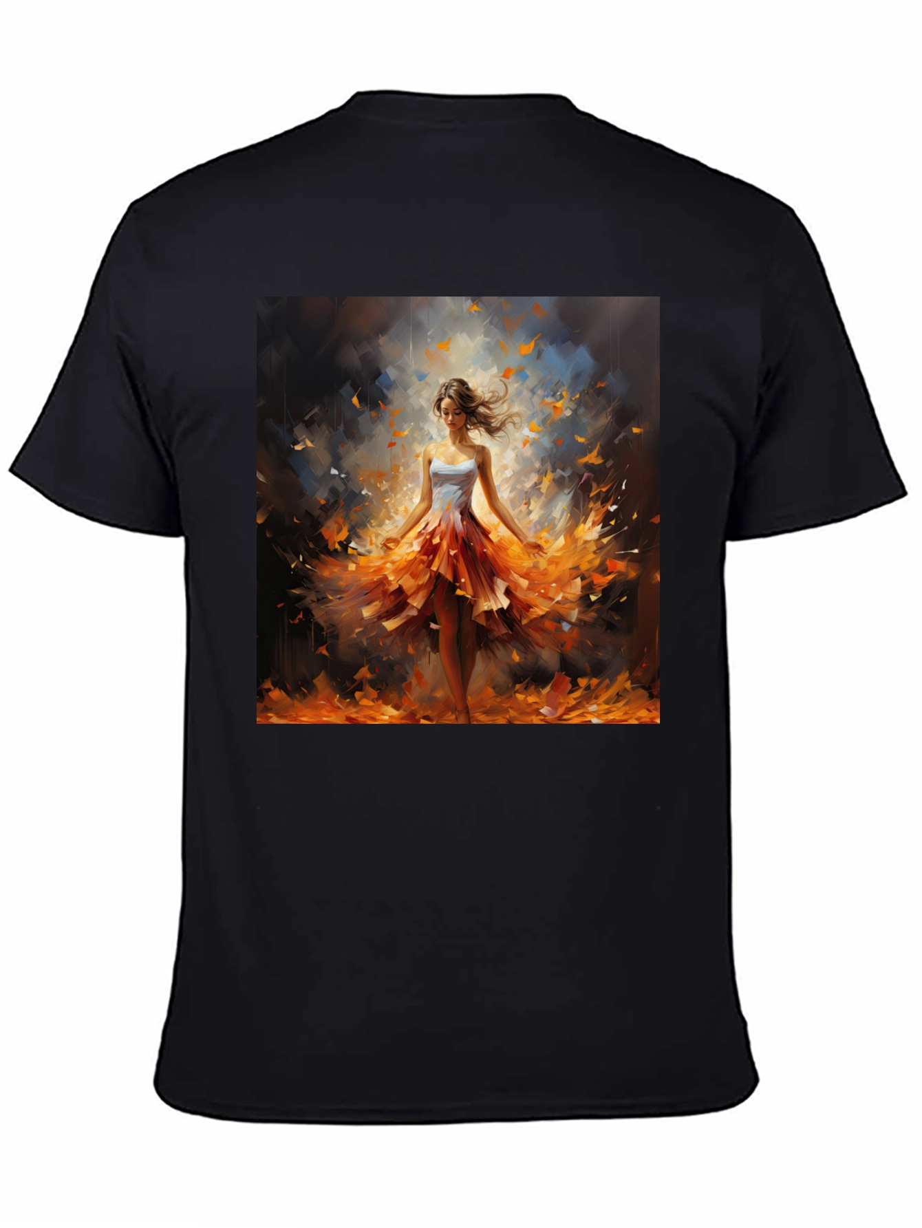 Black Woman in Autumn Dress T-Shirt view 4