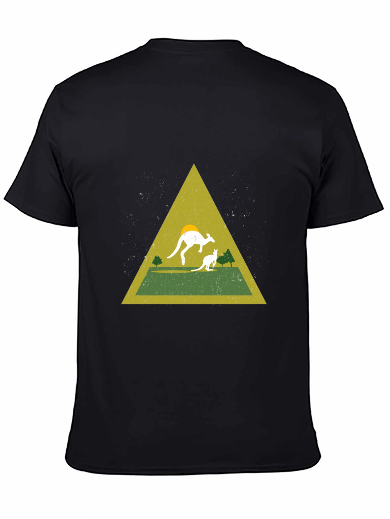 Black Kangaroo Triangle Graphic Tee - Black view 4