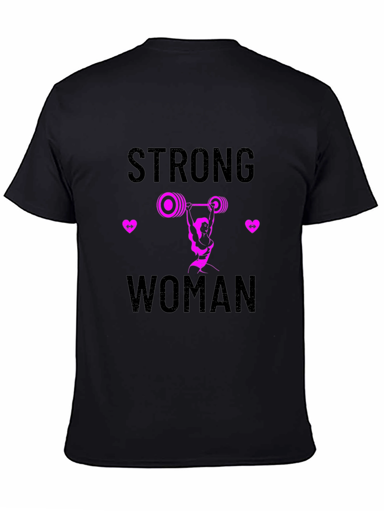 Black Strong Woman Graphic T-Shirt - Black view 4