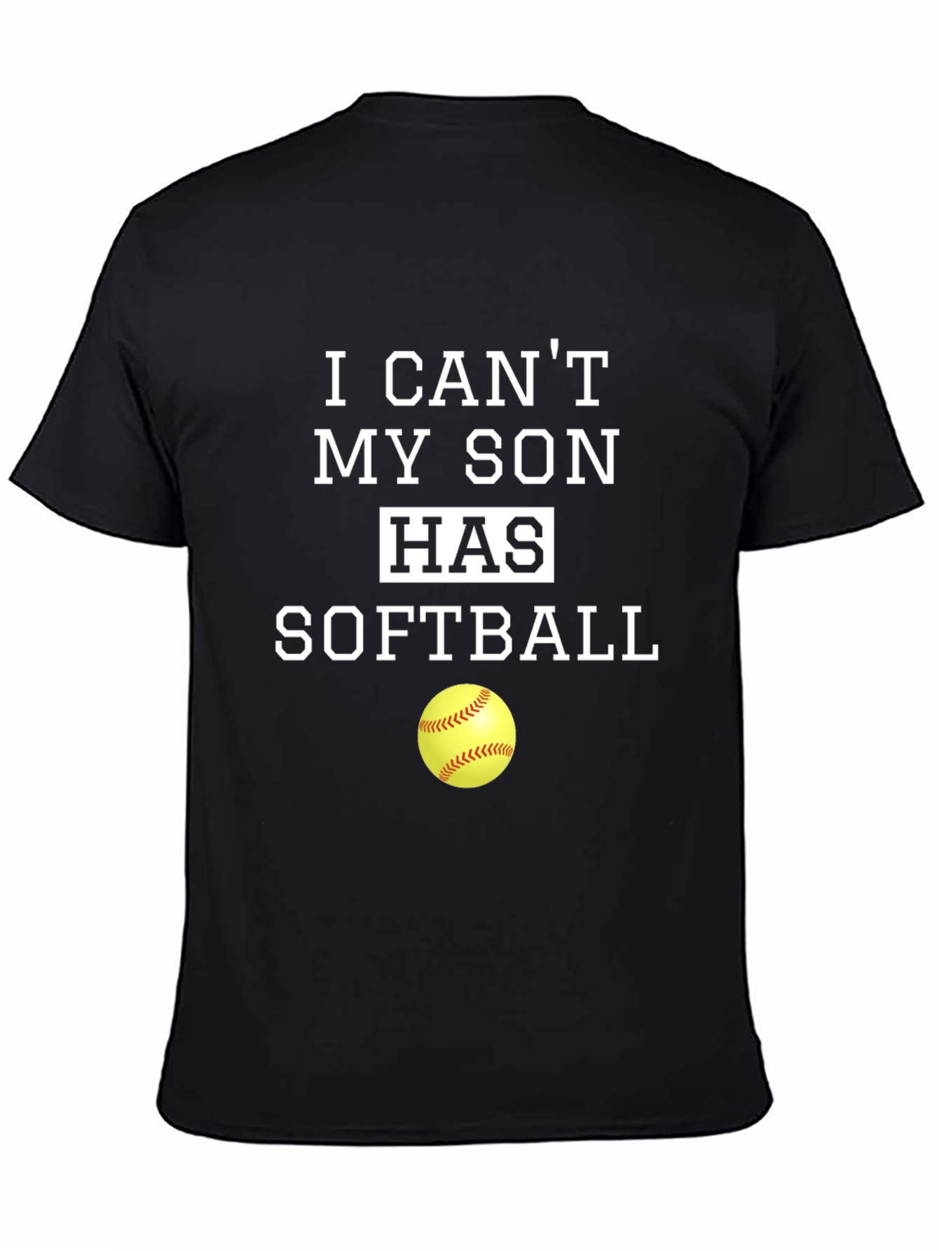 Black Funny Son's Softball T-Shirt view 4