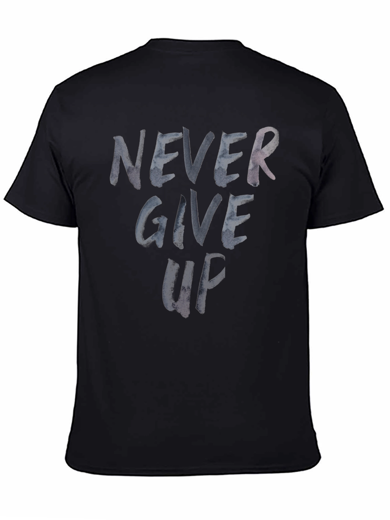 Black Never Give Up Graphic Print T-Shirt view 4