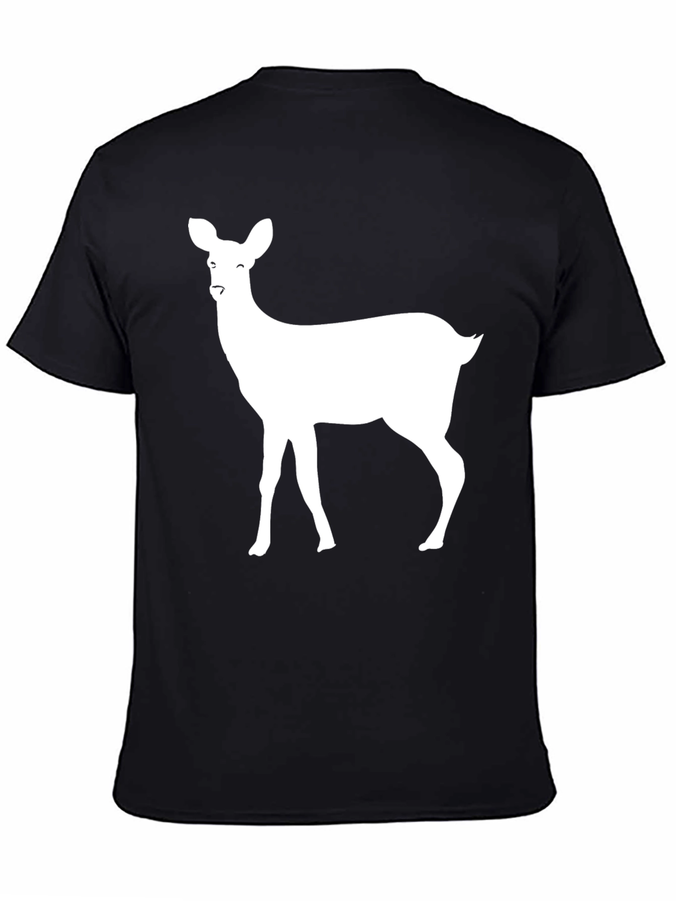 Black Deer Graphic Tee - Stylish Black Cotton T-Shirt view 4