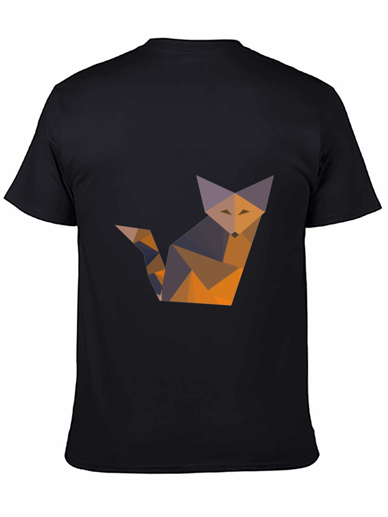Black Geometric Fox T-Shirt - Modern Graphic Tee view 4
