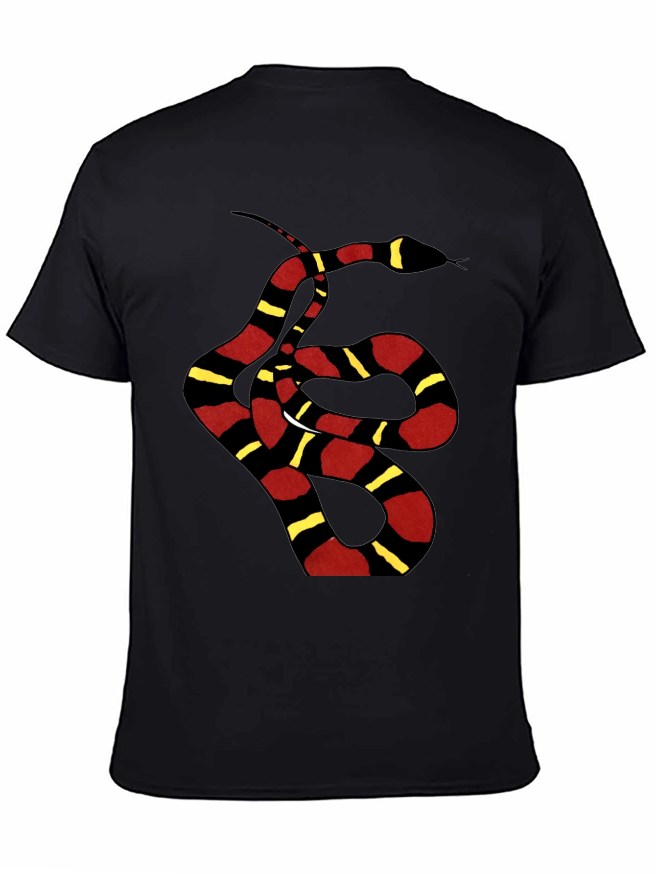 Black Striped Snake Graphic Tee - Black Unisex T-Shirt view 4