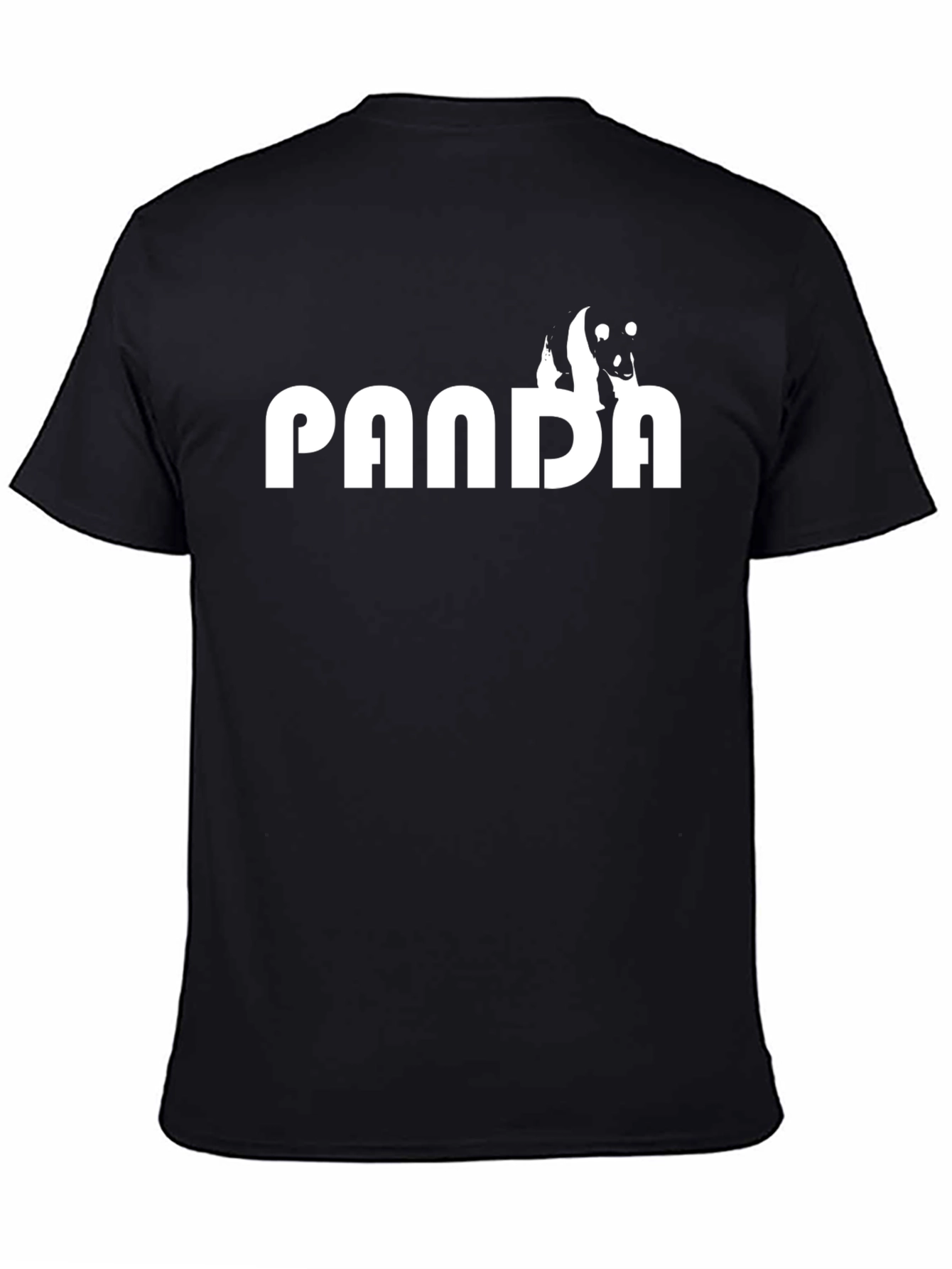 Black PANDA Graphic Tee - Black Cotton T-Shirt view 4